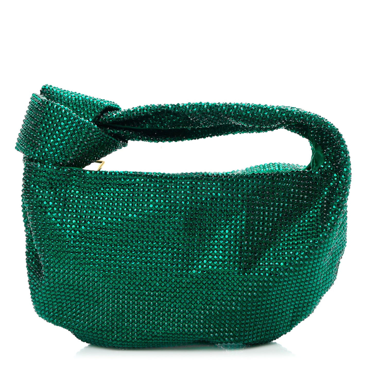 Crystal Embellished Satin Mini Hotfix Jodie Emerald