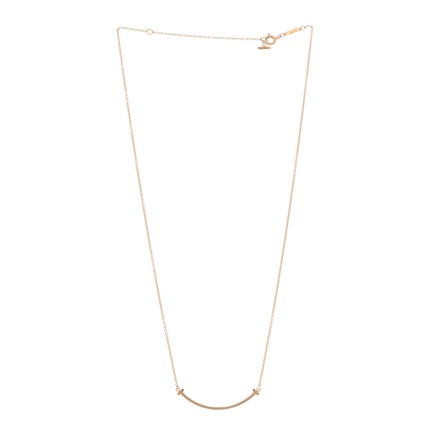 18K Rose Gold Small T Smile Pendant Necklace