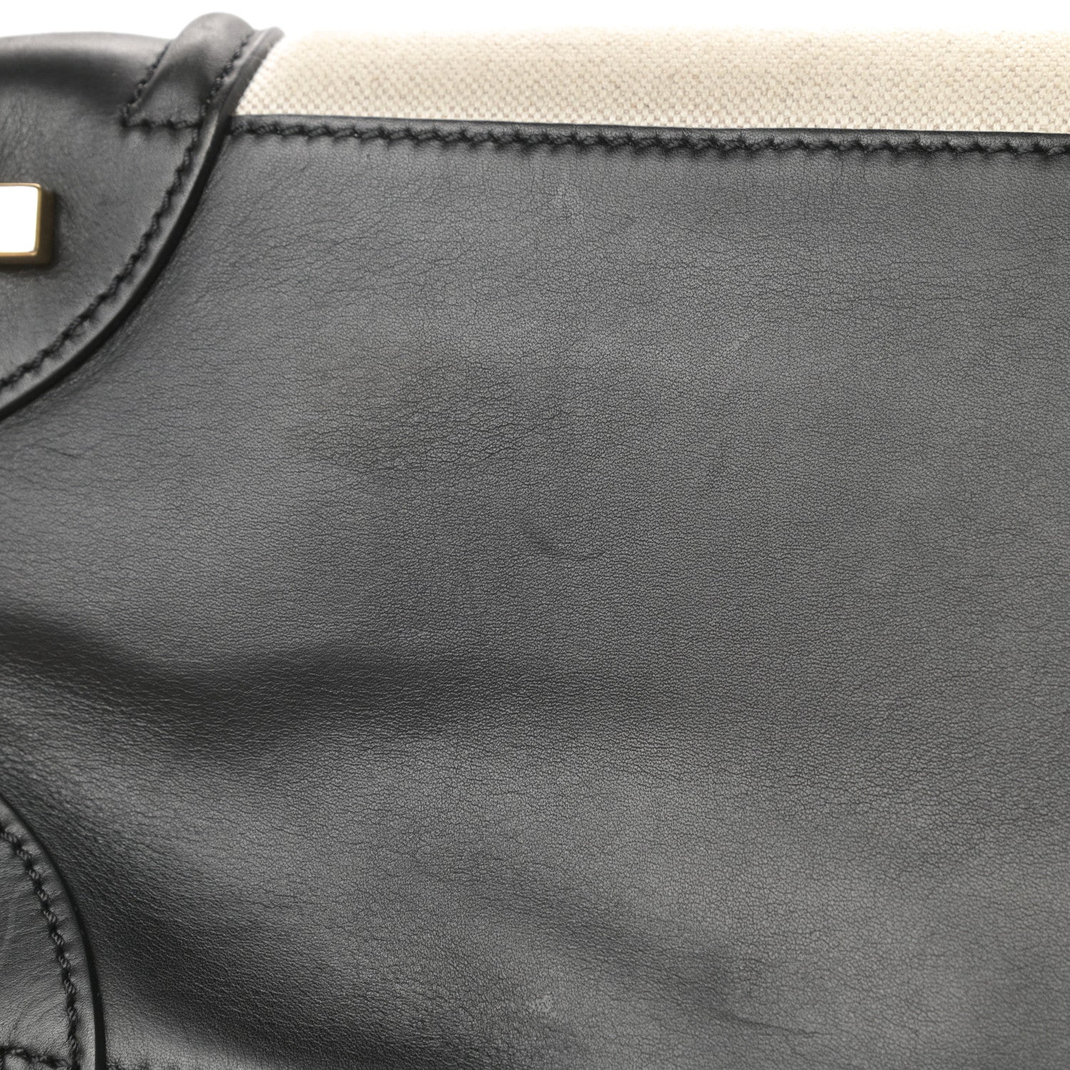 Celine Natural Canvas Smooth Calfskin Mini Luggage Cream 16 of 17