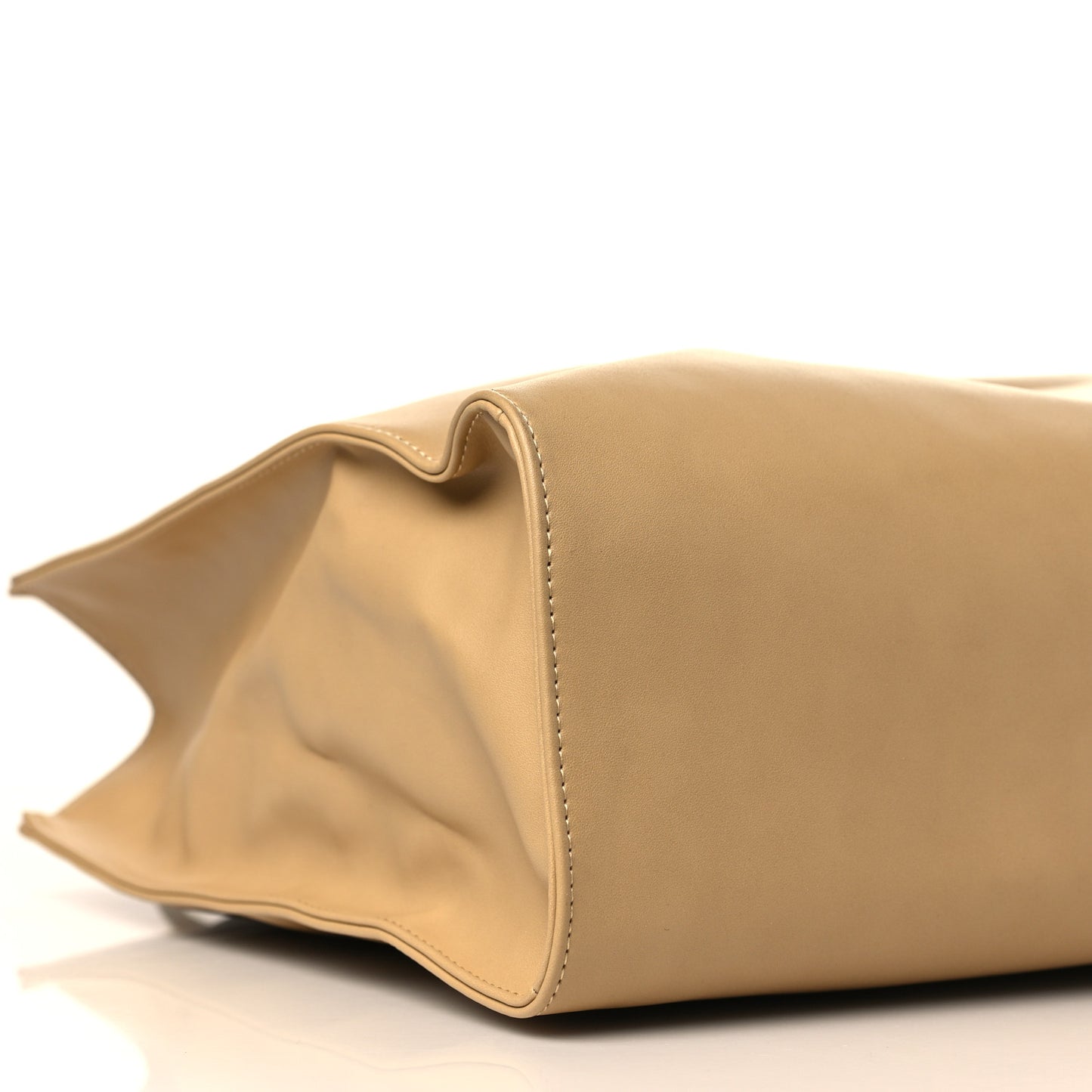 Vegan Leather Medium Shopping Bag Cream
