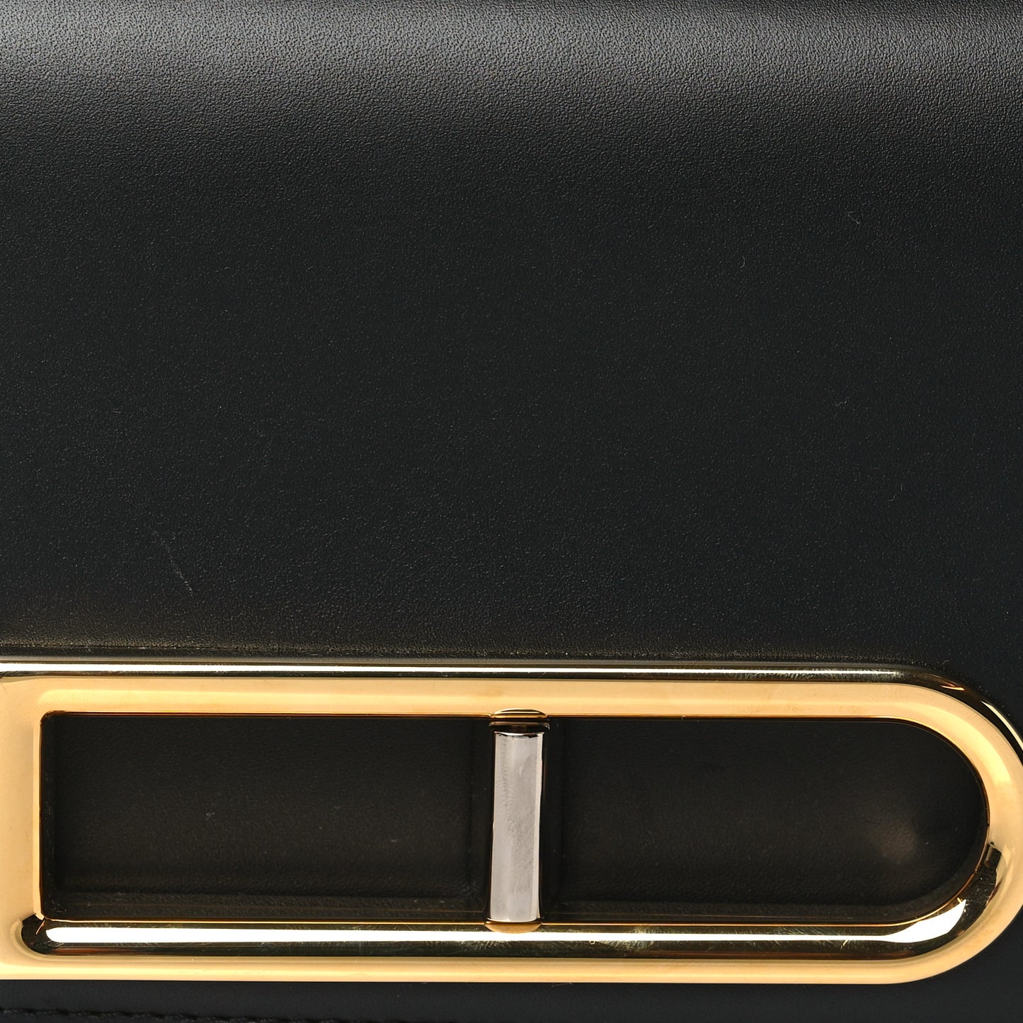 Olen Calfskin Lingot Clutch Bag Black