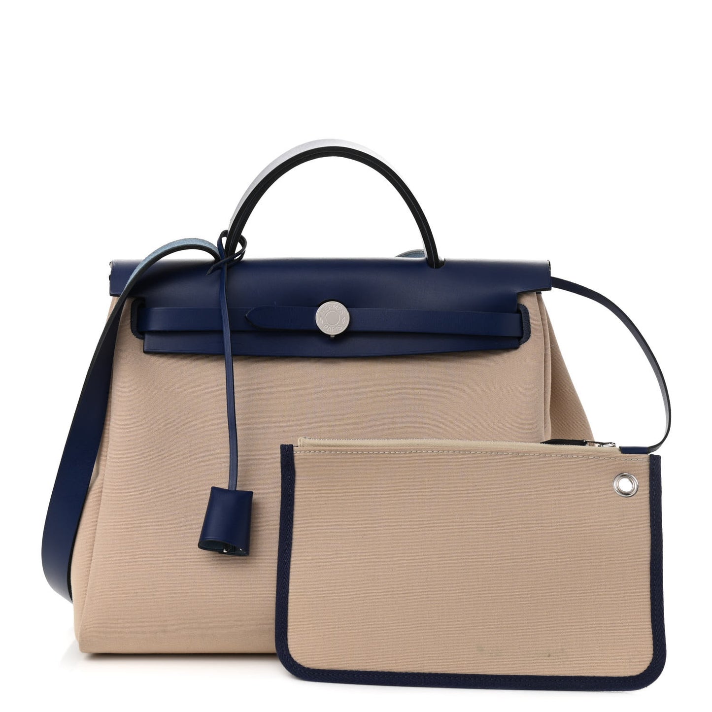 Military Toile Vache Hunter Herbag Zip 31 PM Bleu De France Ecru