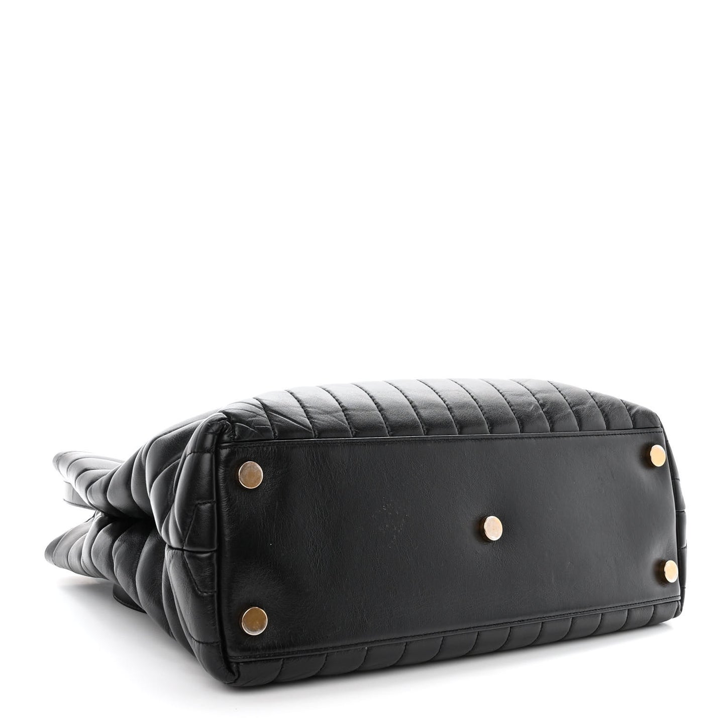 Calfskin Y Quilted Monogram Large Loulou Shopper Black