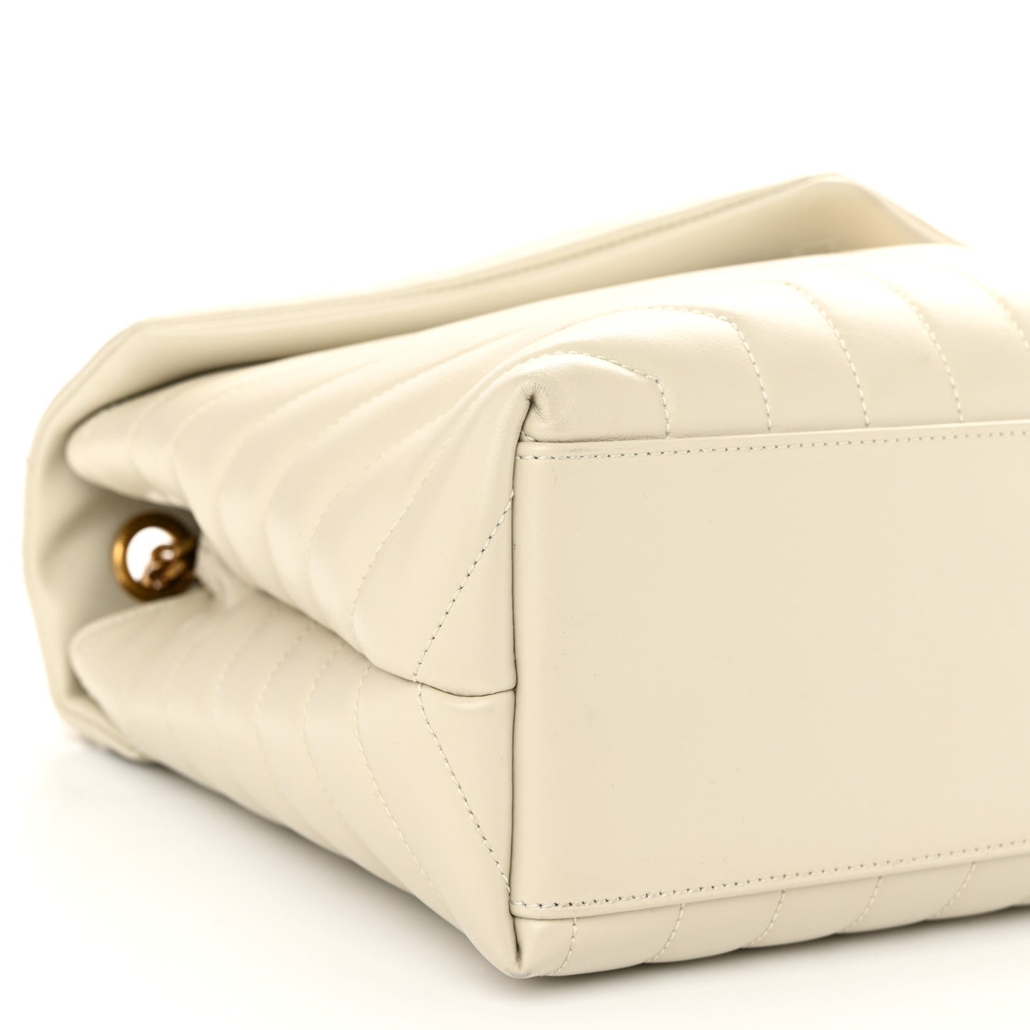 Calfskin Y Quilted Monogram Medium Loulou Chain Satchel Crema Soft