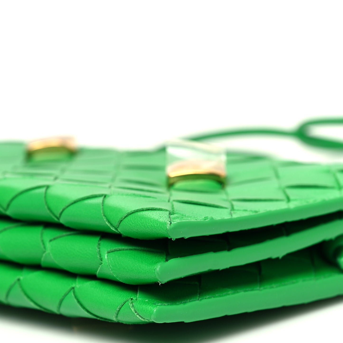 Nappa Intrecciato Studded Wallet On Strap Parakeet