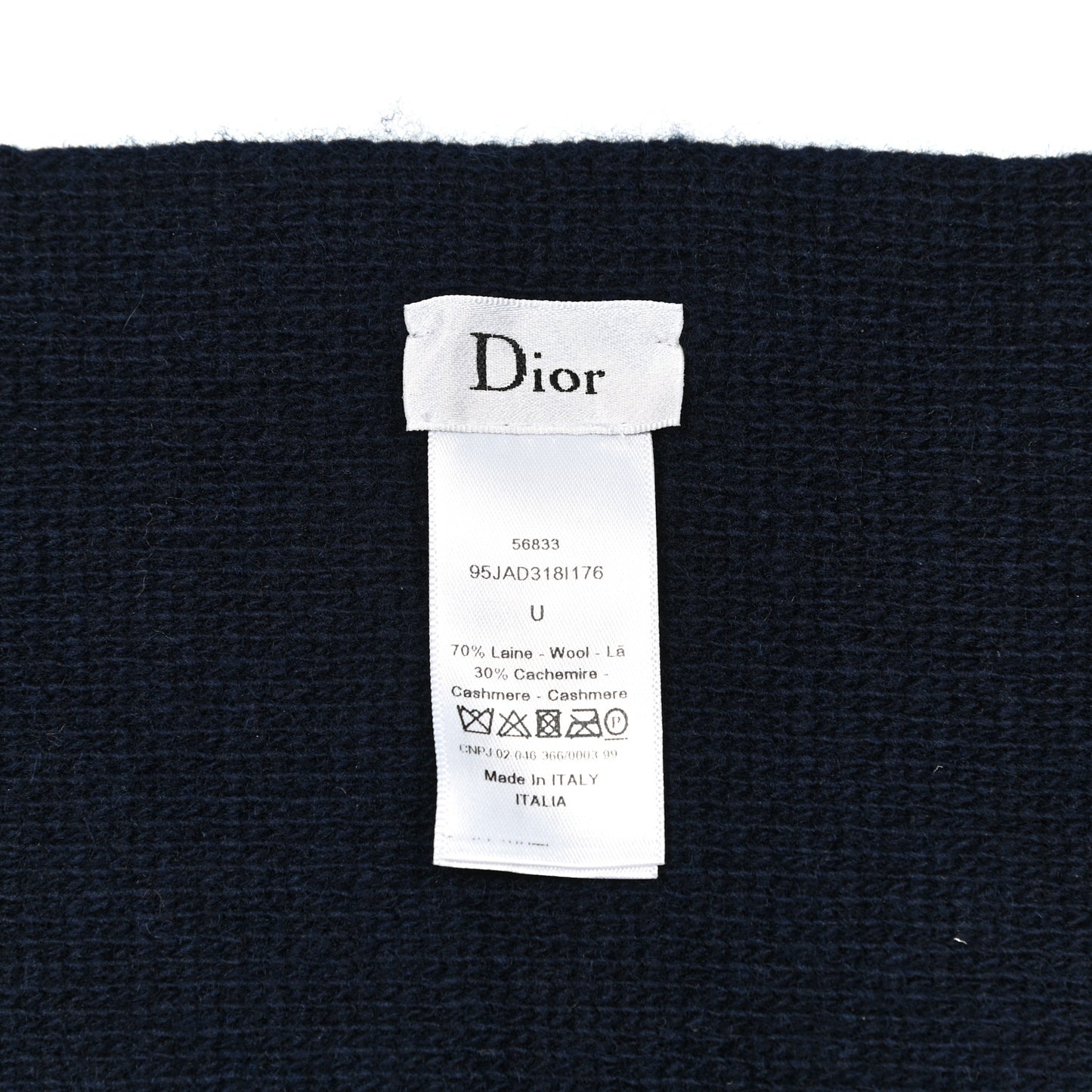 Wool Cashmere J'Adior Scarf Navy