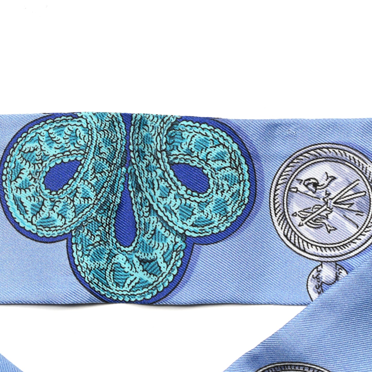 Silk Epaulettes Twilly Lavande Turquoise Jaune