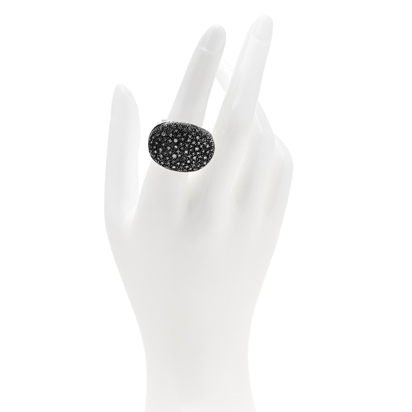Sterling Silver Diamond Midnight Melange Ring 54 7
