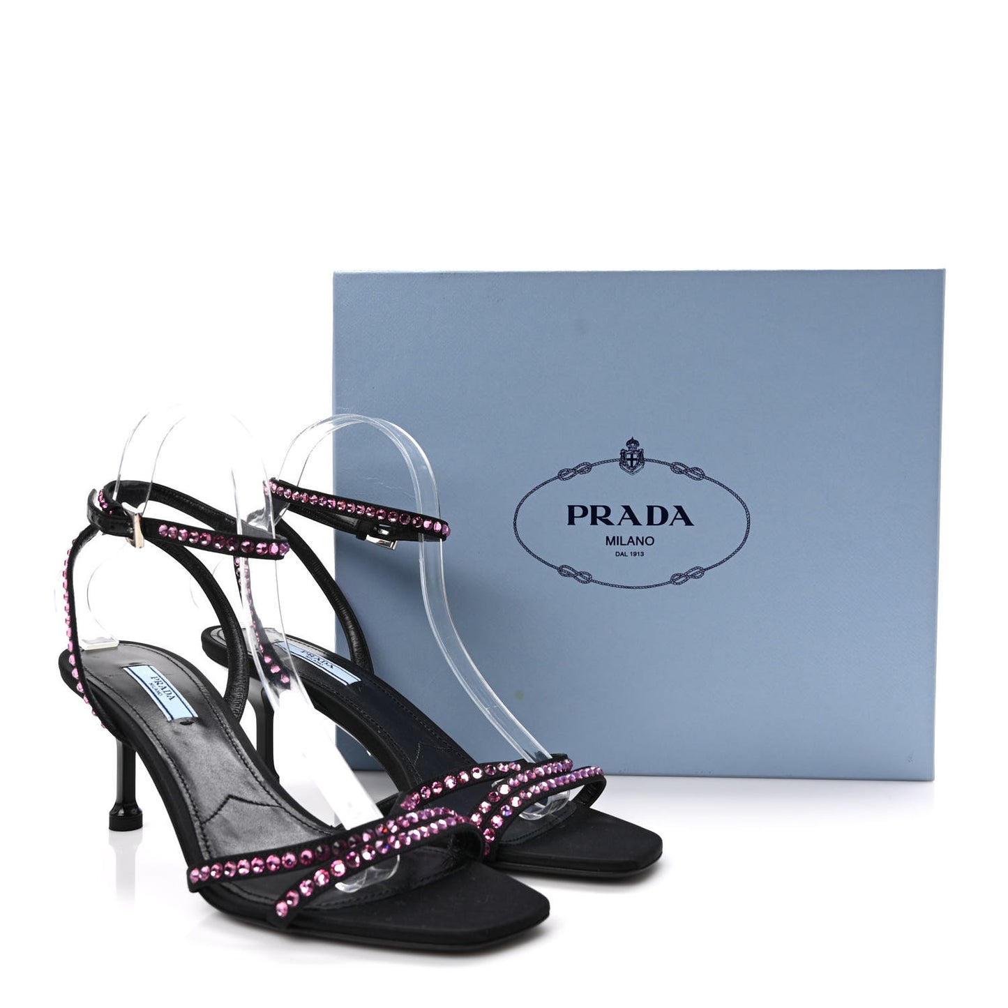 Suede Crystal Ankle Strap 65mm Sandals 40 Rosa