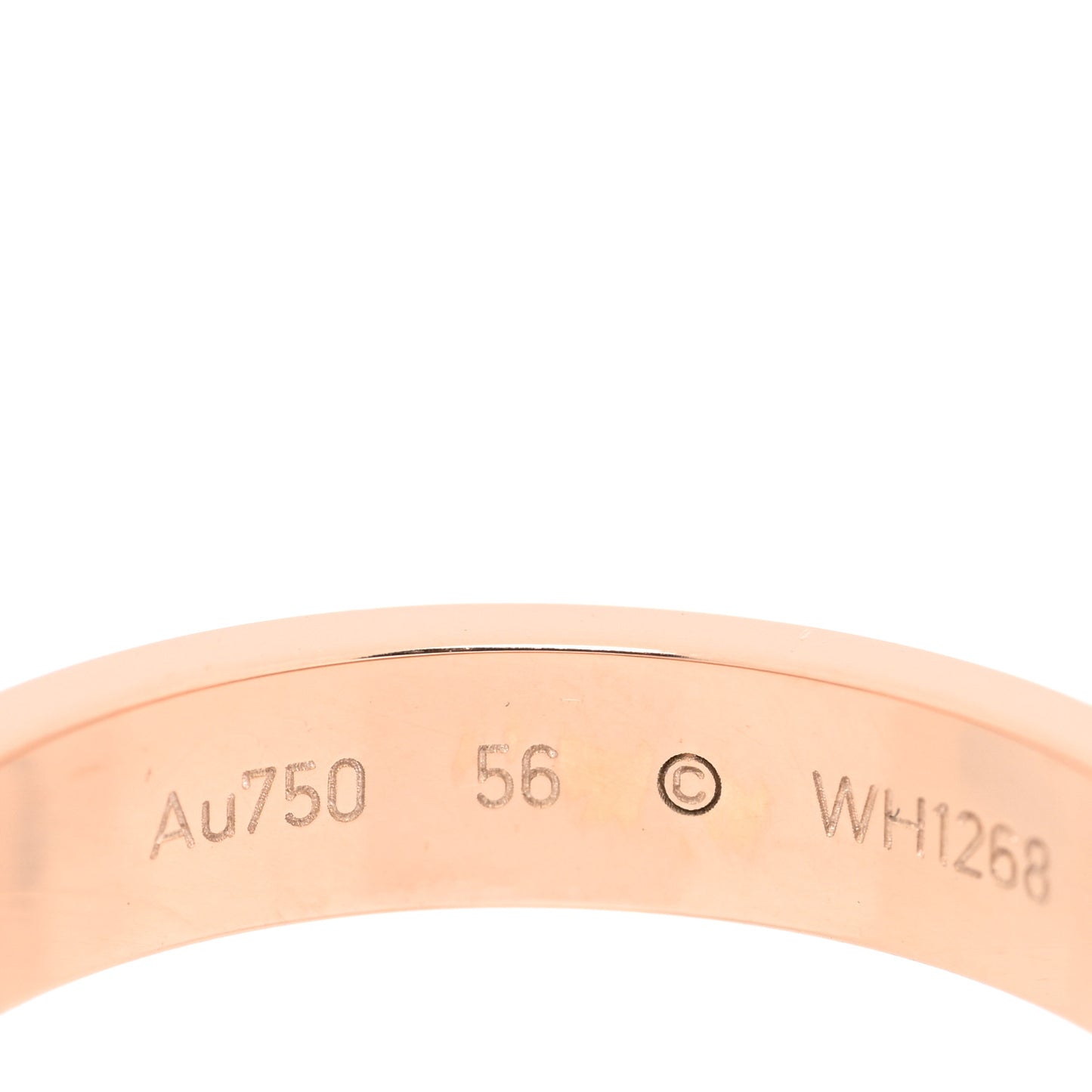 18K Pink Gold 4mm C De Cartier Wedding Band Ring 56 7.75