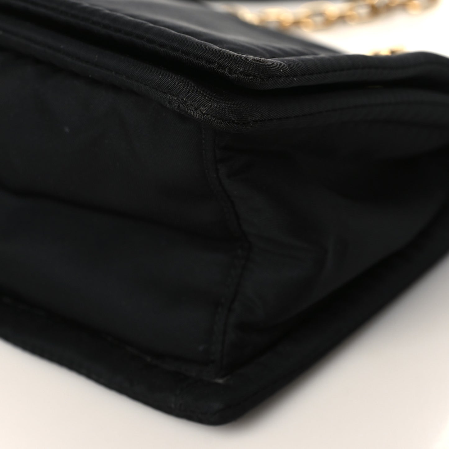 Tessuto Nylon Padded Chain Shoulder Bag Black