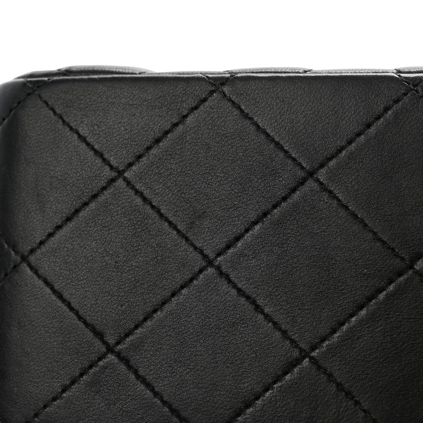 Lambskin Quilted Jumbo Double Flap Black
