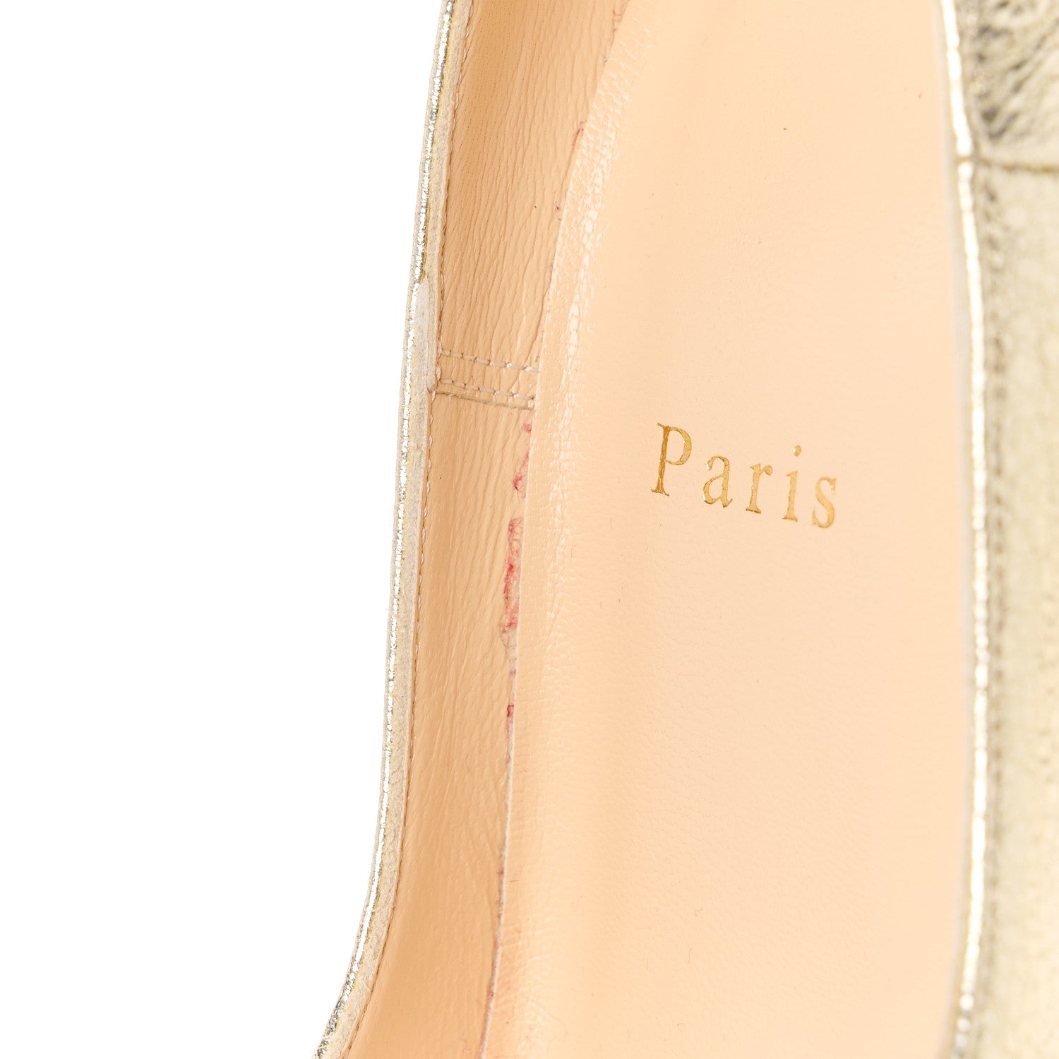 Christian Louboutin Nappa Pepite So Kate 120 Pumps 38 Gold 9 of 10