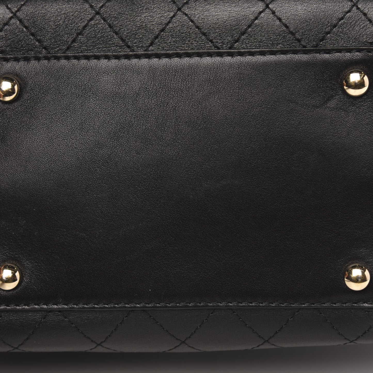 Calfskin Stitched Drawstring Bag Black