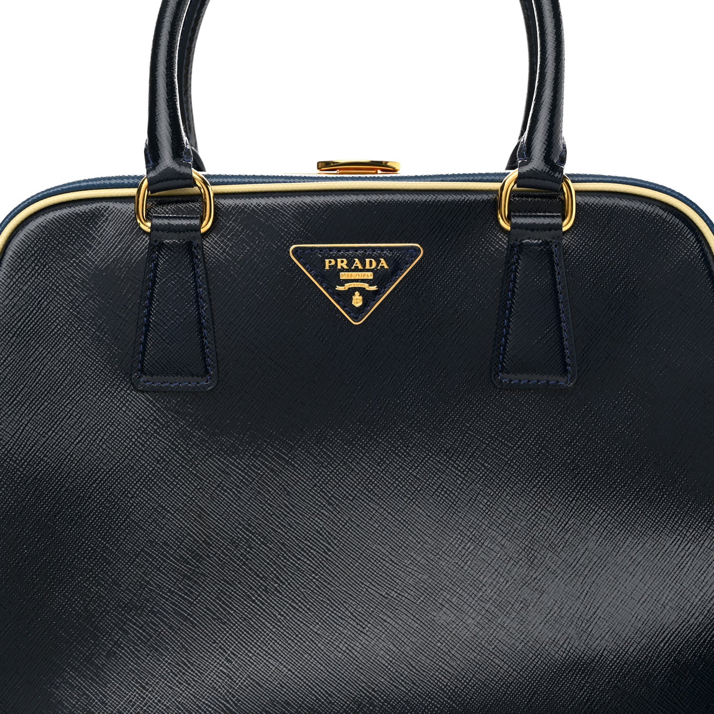 Saffiano Vernice Pyramid Bag Black Bluette