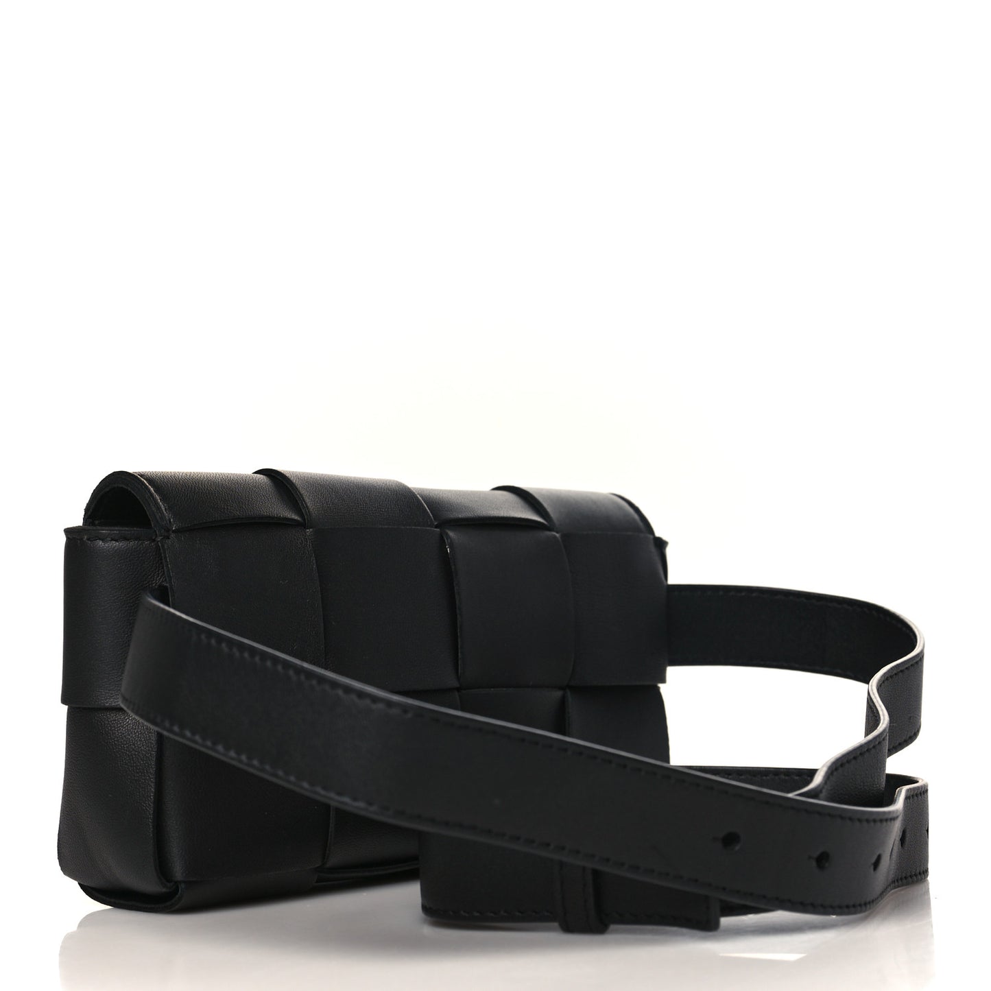 Nappa Maxi Intreccio The Belt Cassette Bag Black