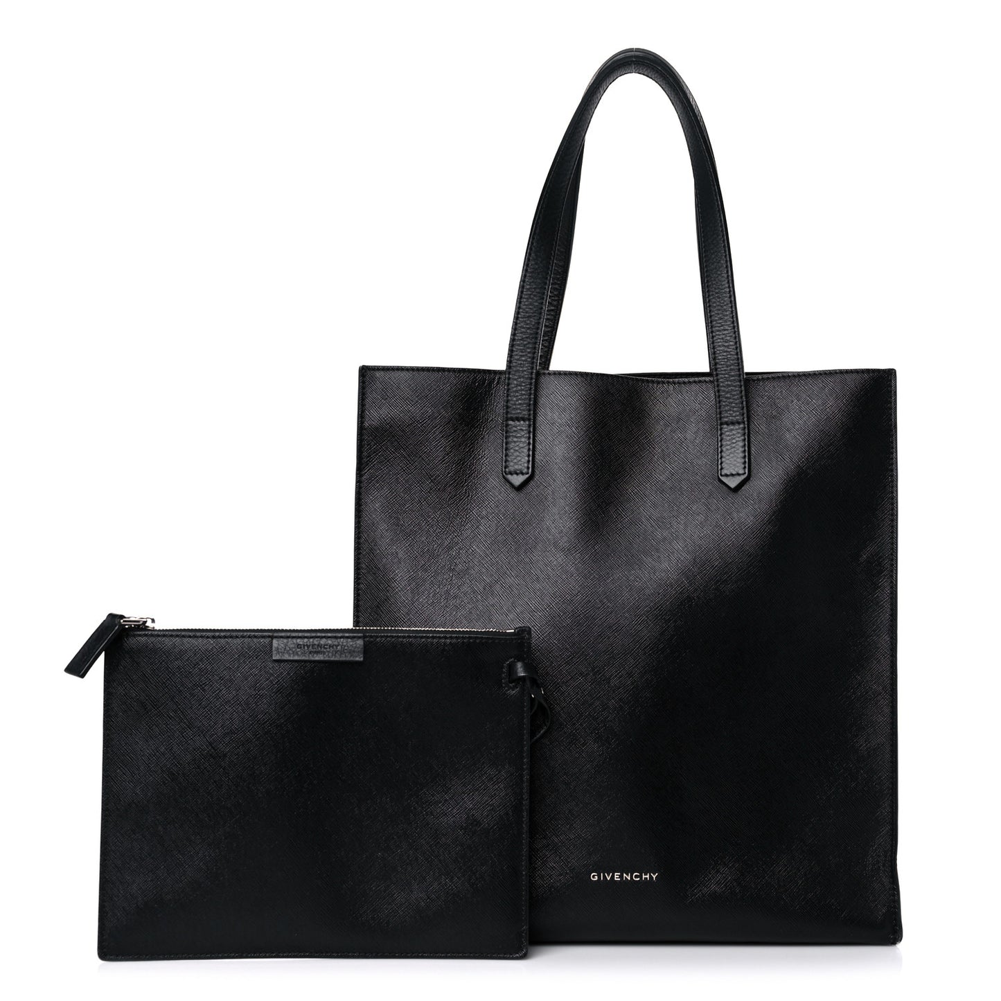 Textured Coated Canvas Medium Stargate Shopper Tote Black