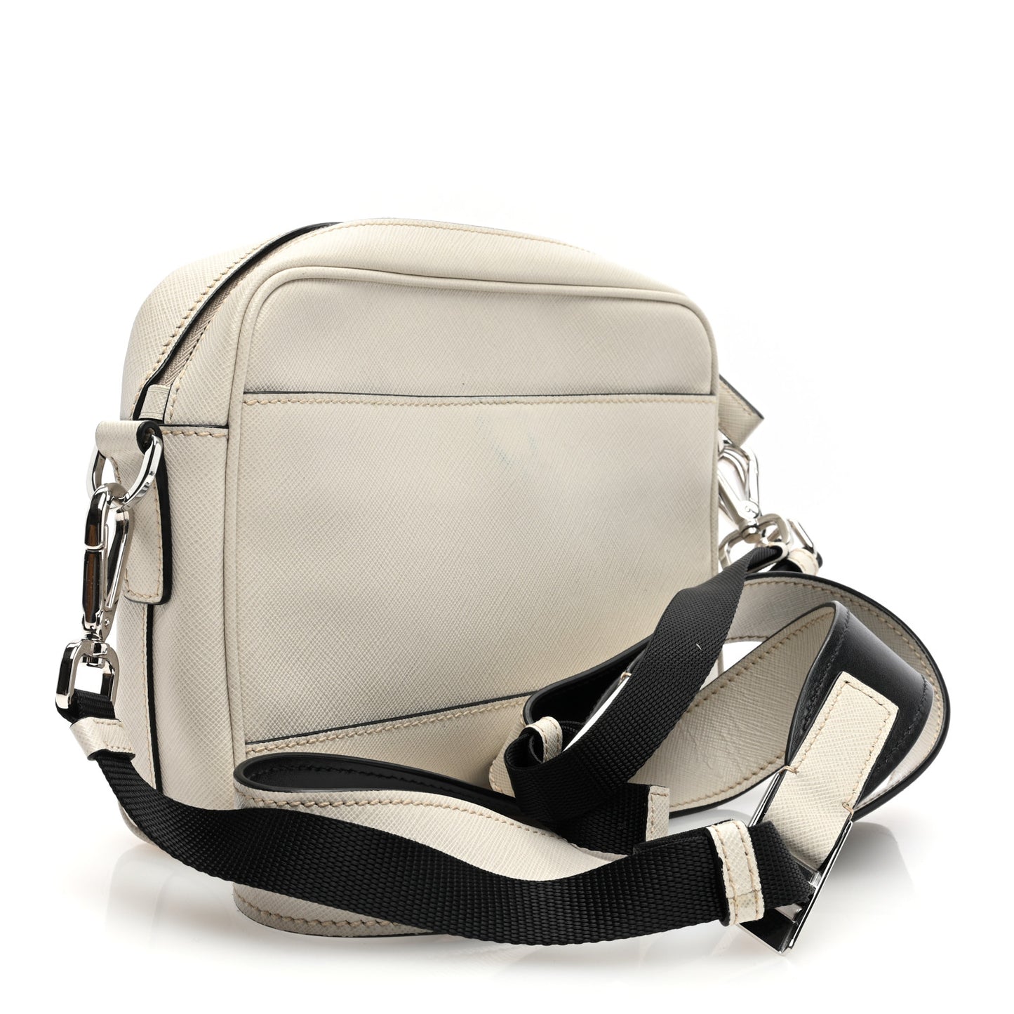 Saffiano Travel Triangle Wristlet Crossbody Bag White