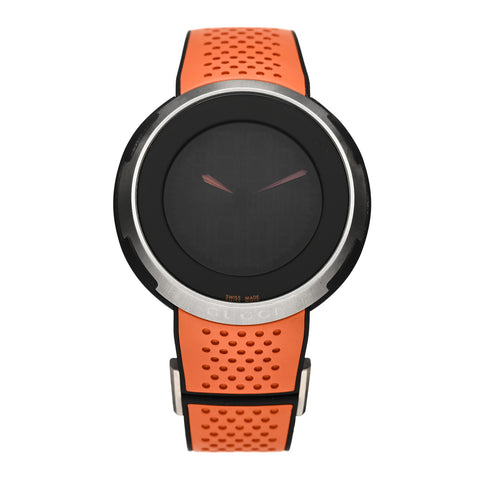 Stainless Steel Rubber 49mm Digital I-Gucci Sport Watch Black