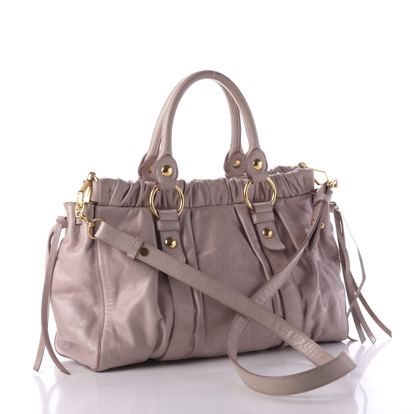 Vitello Shine Top Handle Satchel Mughetto