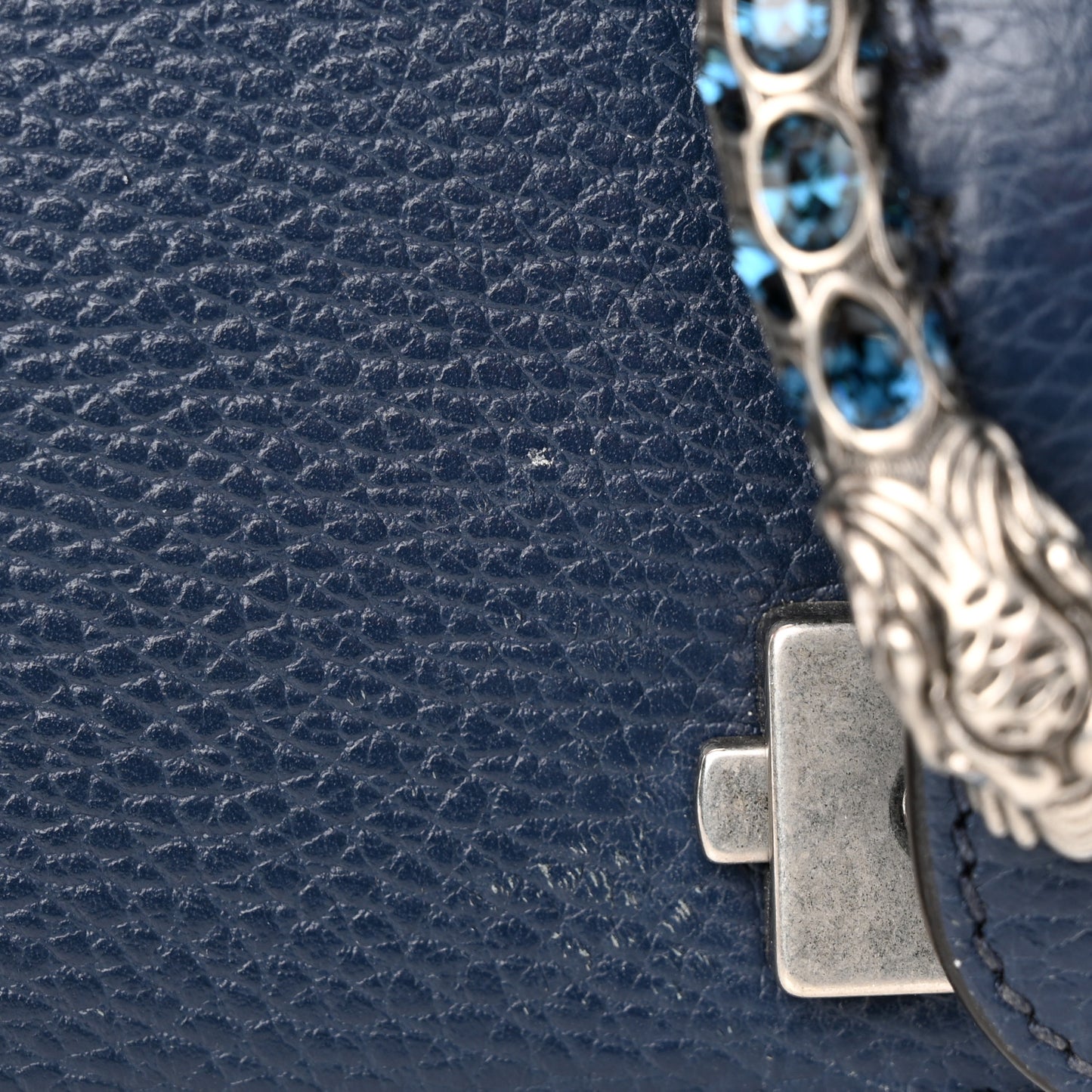 Dollar Calfskin Crystal Small Dionysus Shoulder Bag Blue Agata Montana Sapphire