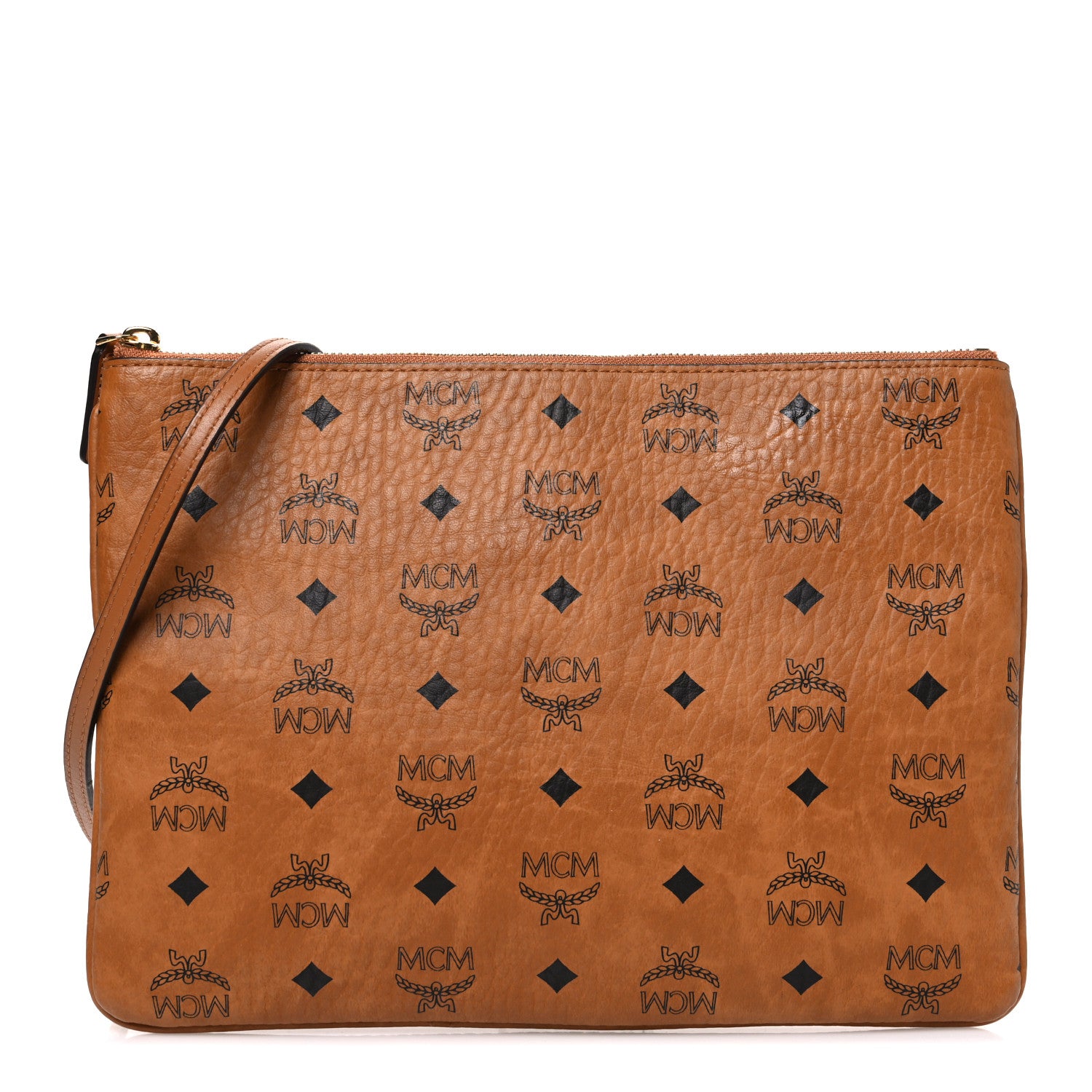 MCM ボディバッグ ロゴプリント ブラウン MCM Visetos Original Medium Pouch Cognac 1896082 – FASHIONPHILE