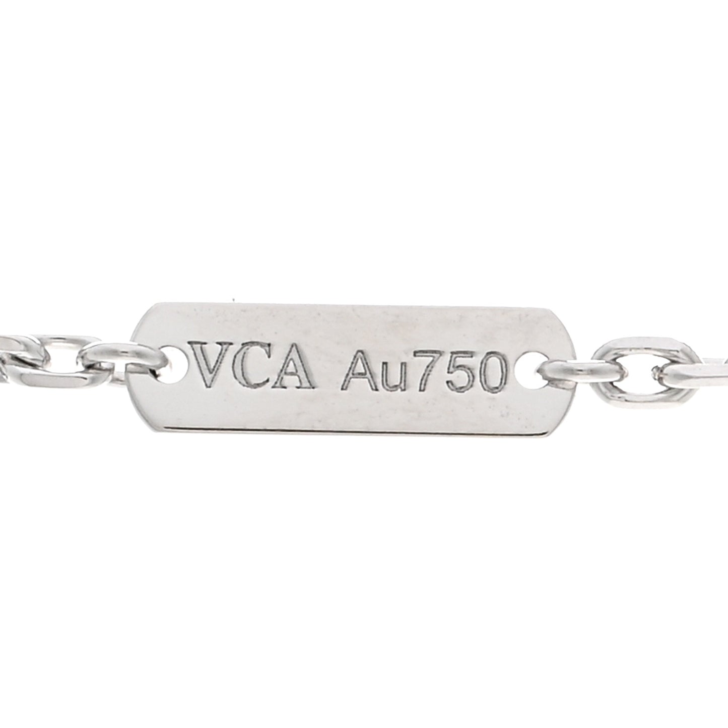 18K White Gold Mother of Pearl Magic Alhambra Pendant Necklace