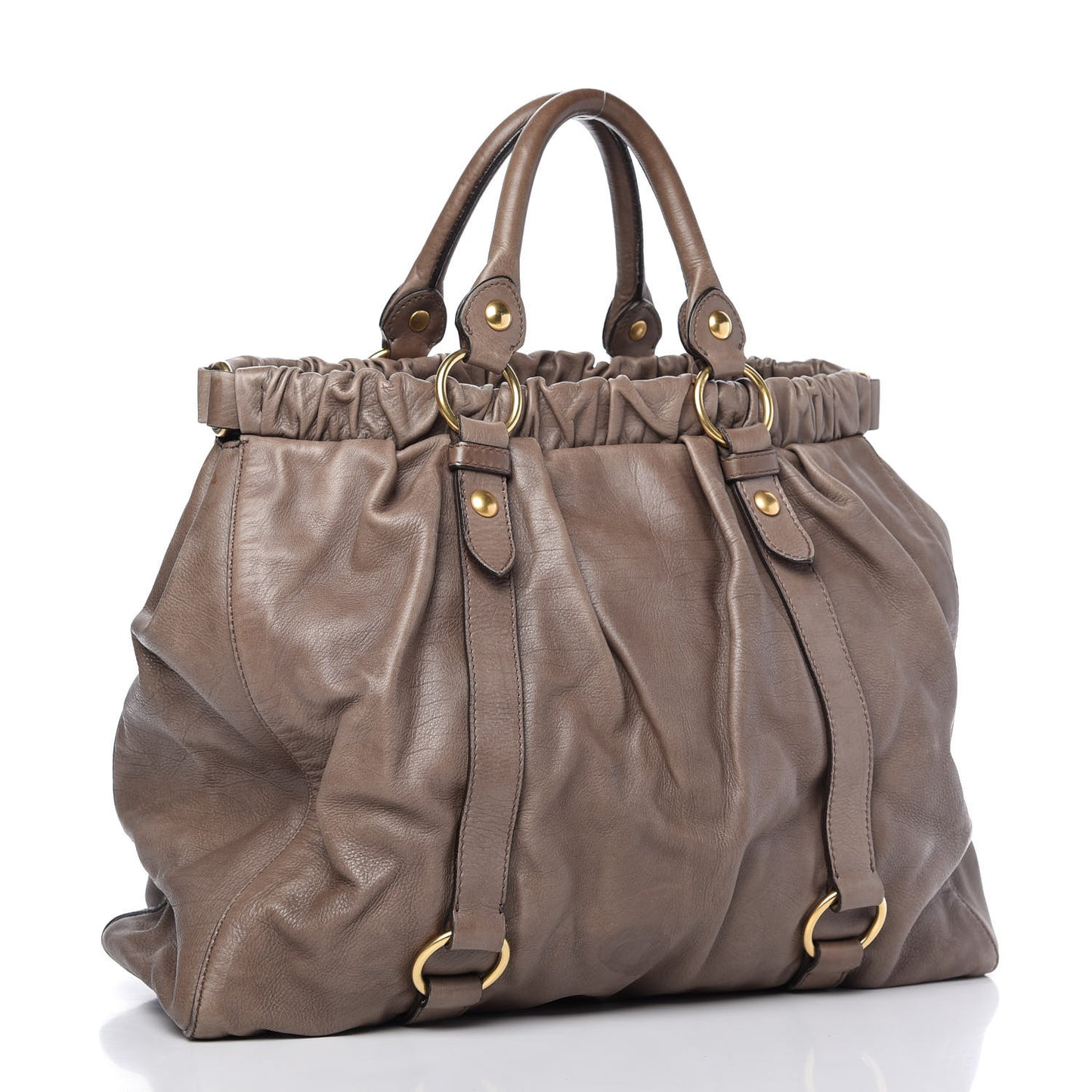 Vitello Lux Gathered Tote Juta