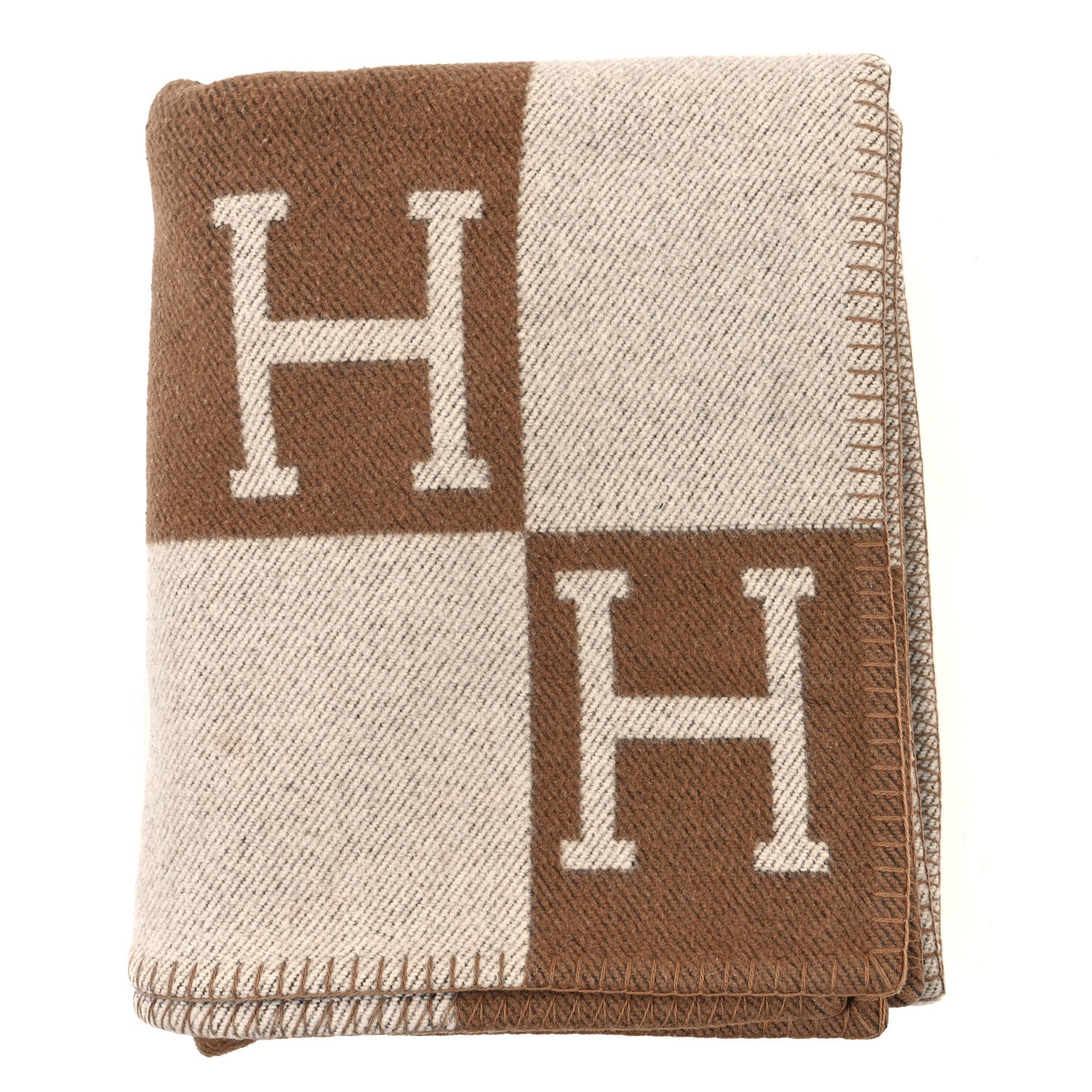 Wool Cashmere Avalon Blanket Ecru Camel