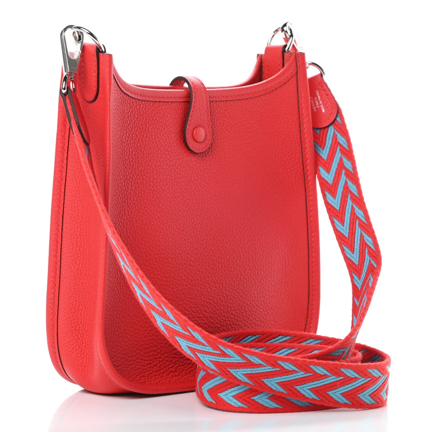 Hermes Taurillon Maurice Evelyne TPM Rouge De Coeur Bleu Du Nord 3 of 11