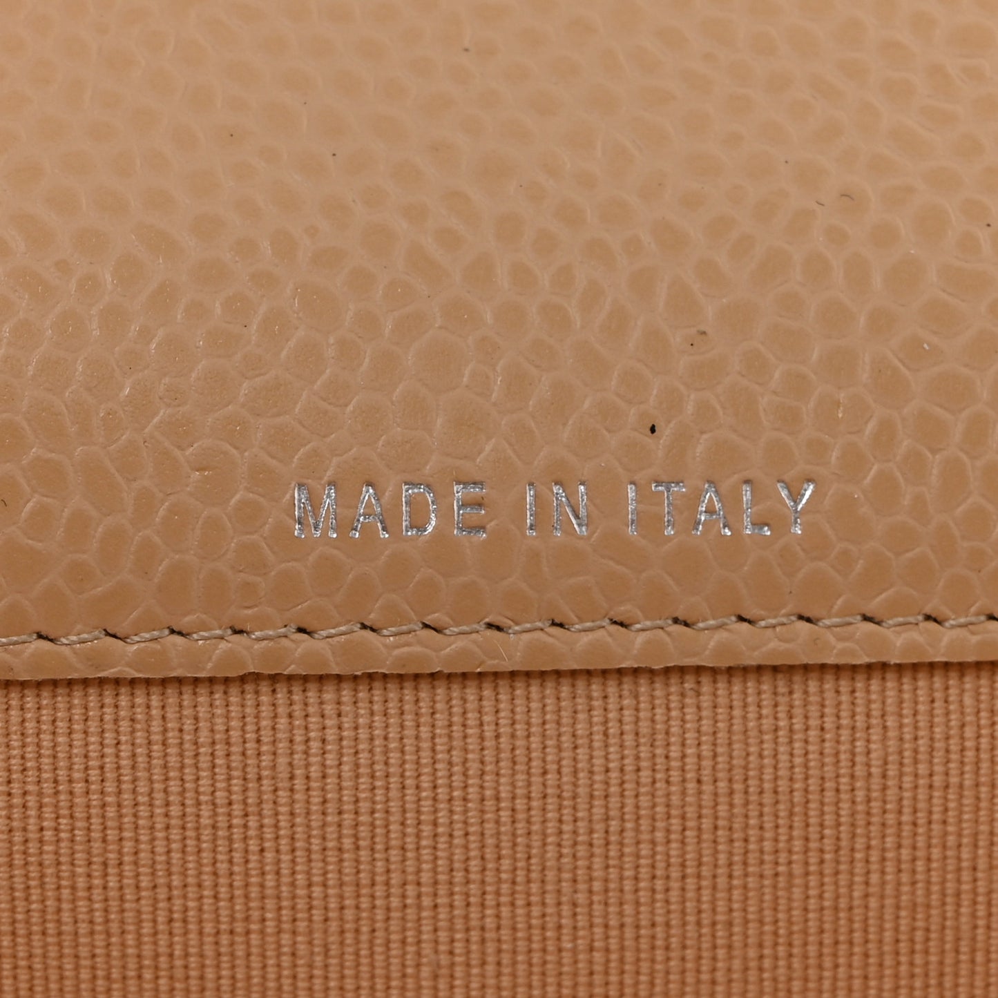 Caviar Quilted Flap Card Holder Wallet Beige