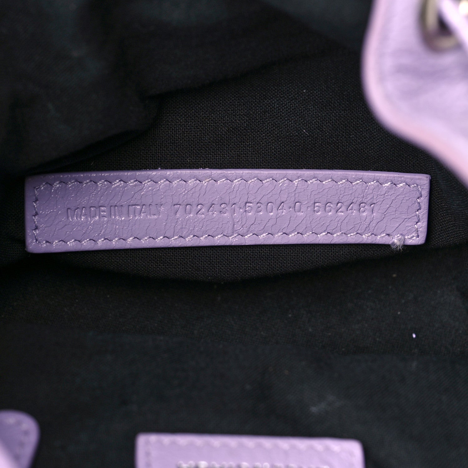 Balenciaga Agneau Arena Le Cagole Bucket Bag XS Lilac 7 of 11