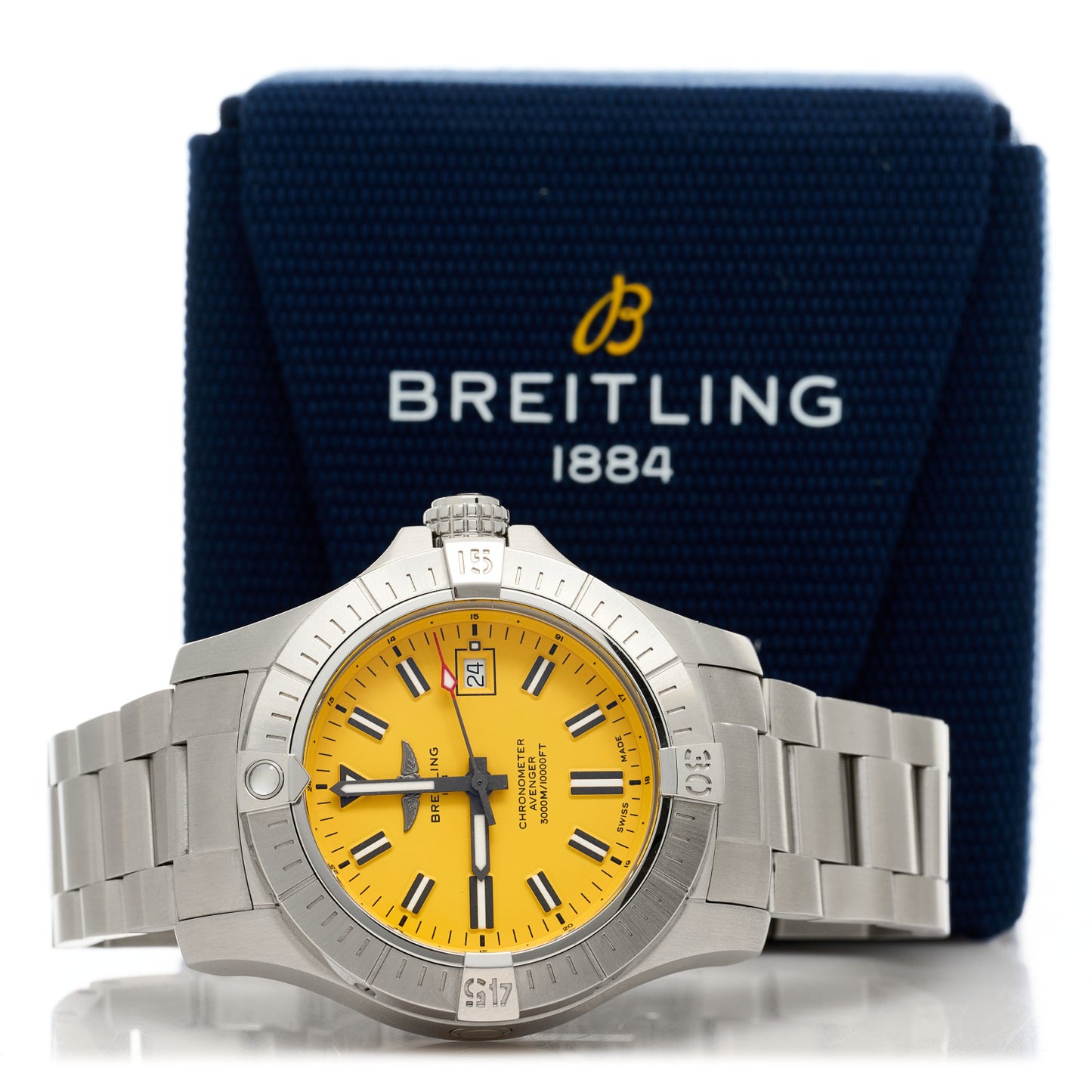 Stainless Steel 45mm Avenger II Seawolf Automatic Watch Yellow A17319