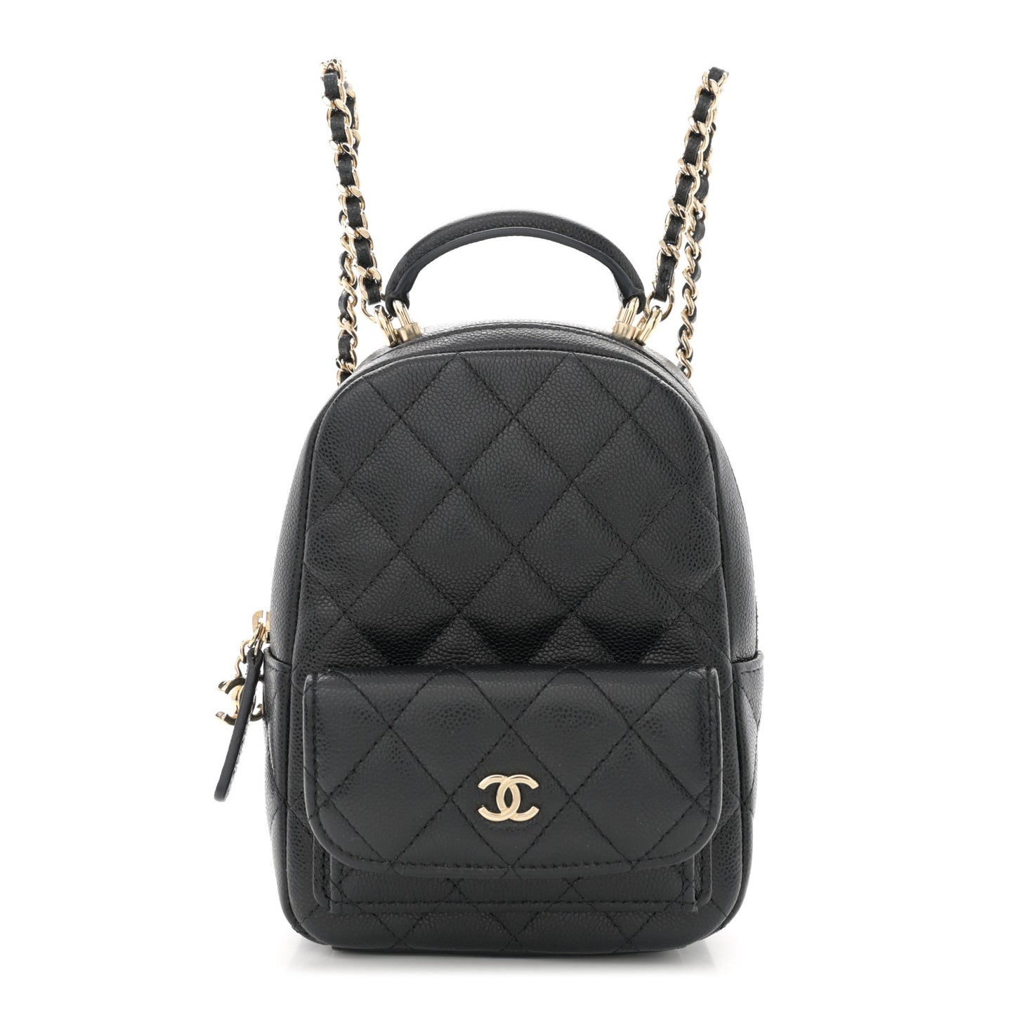Caviar Quilted CC Mini Classic Backpack Black