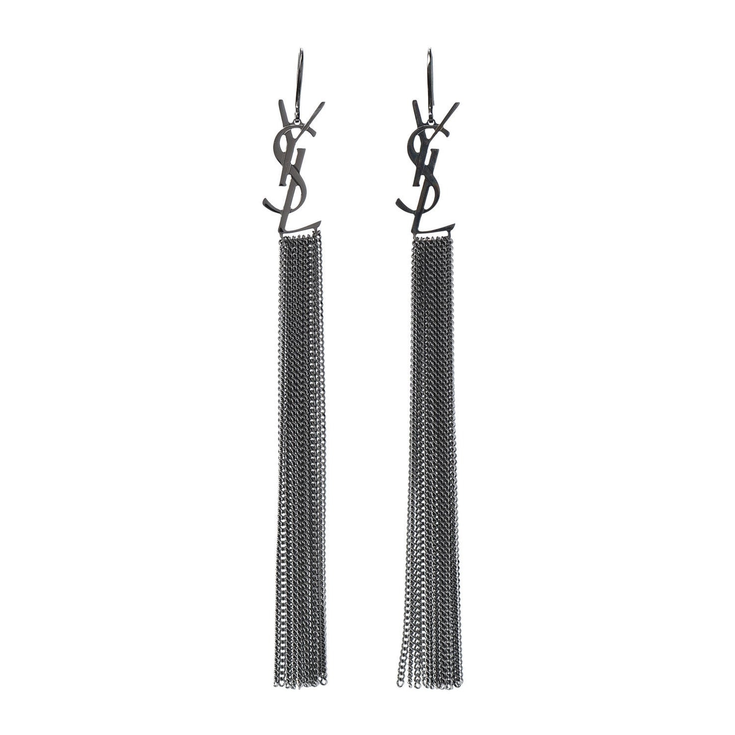 Brass Monogram Chain Earrings