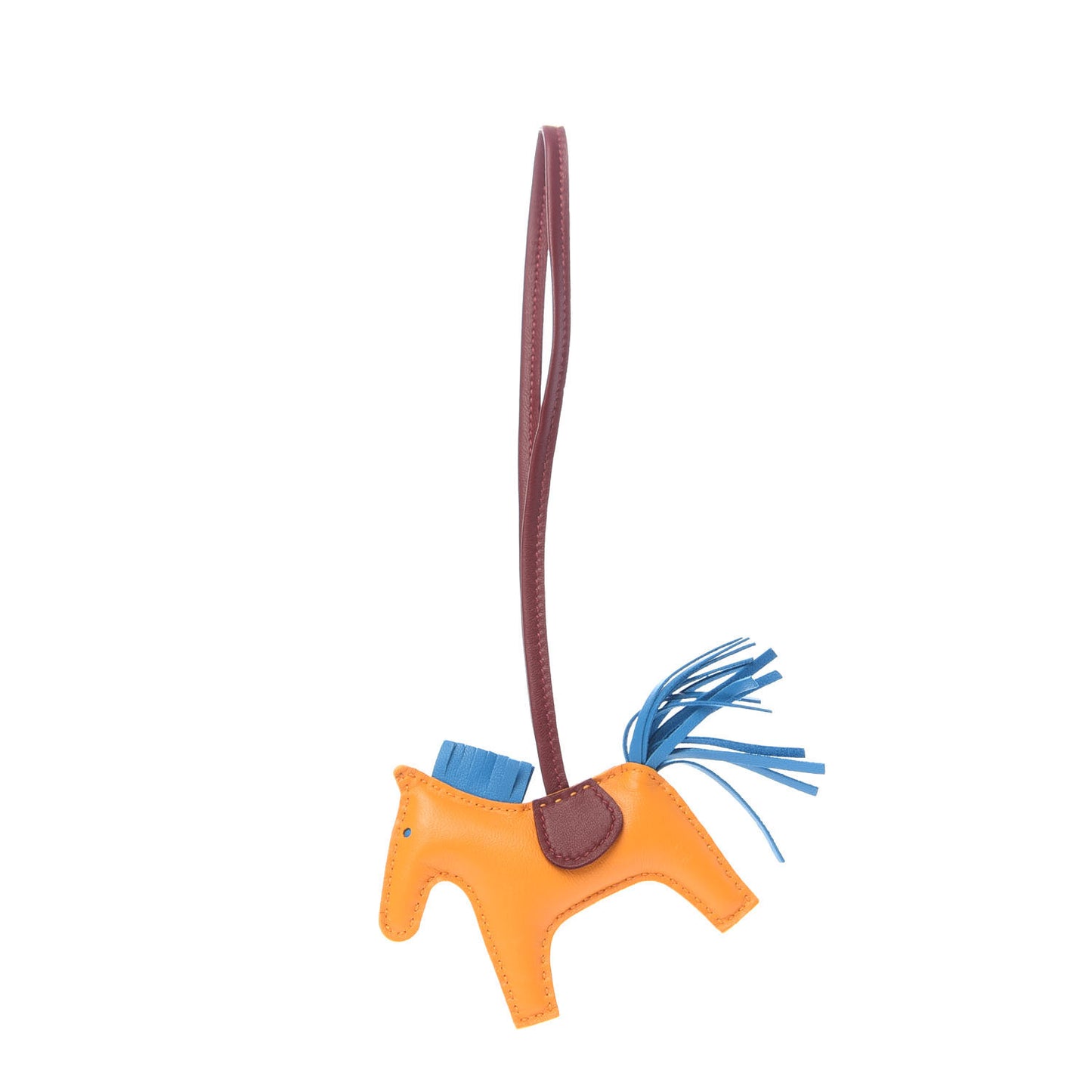 Milo Lambskin Grigri Rodeo Horse Bag Charm PM Jaune D'Or Bleu Zanzibar Rouge H