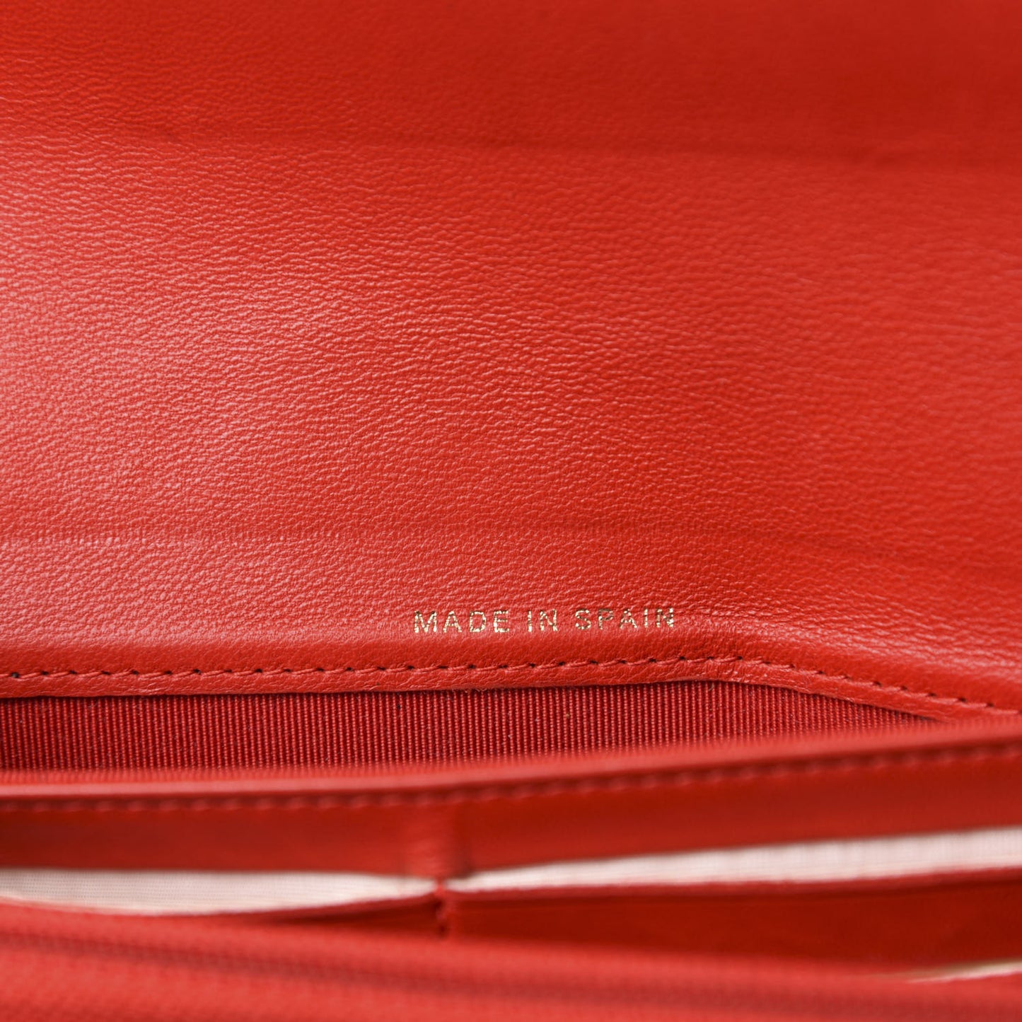 Lambskin Quilted Large Flap Wallet Red