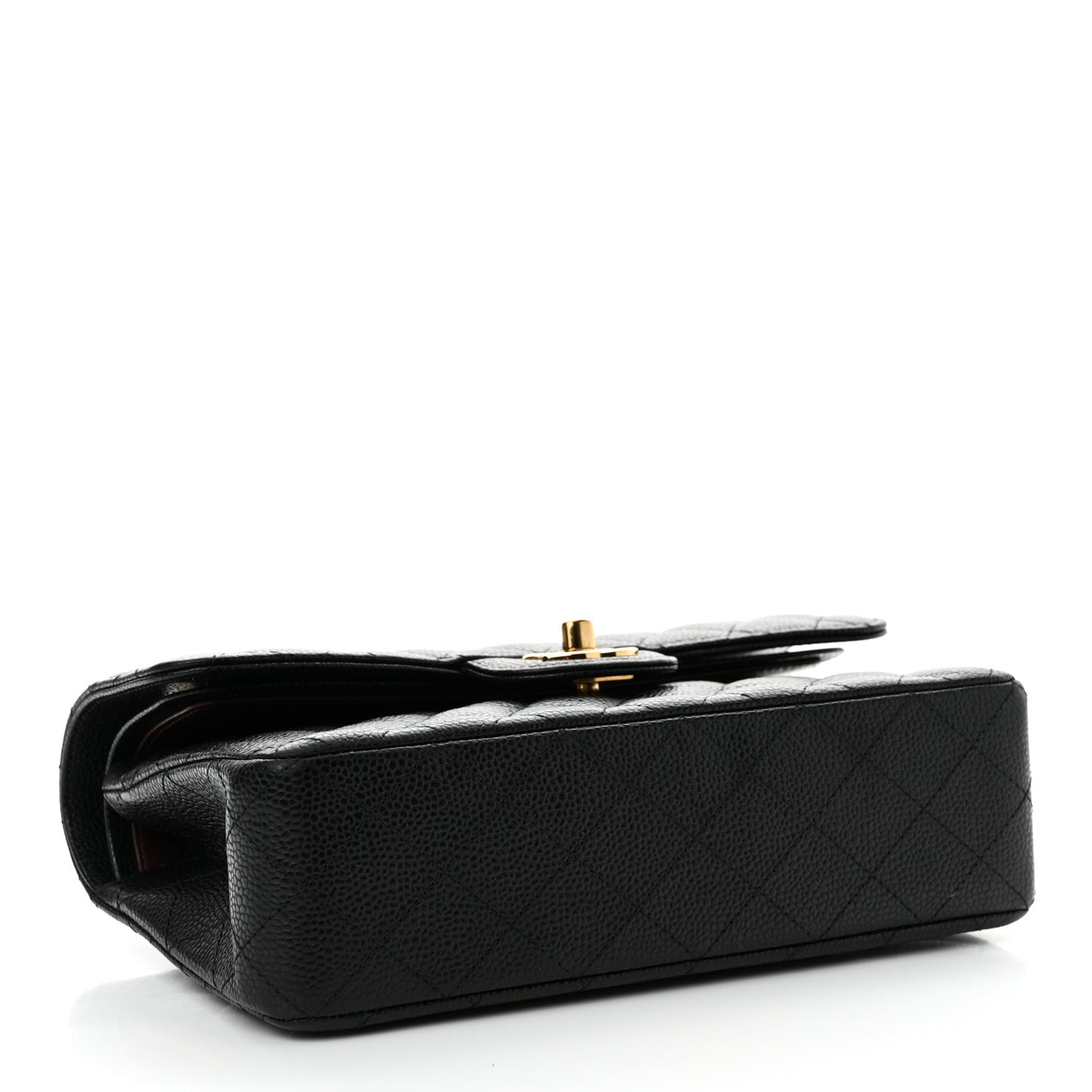 Caviar Quilted Small Double Flap Black