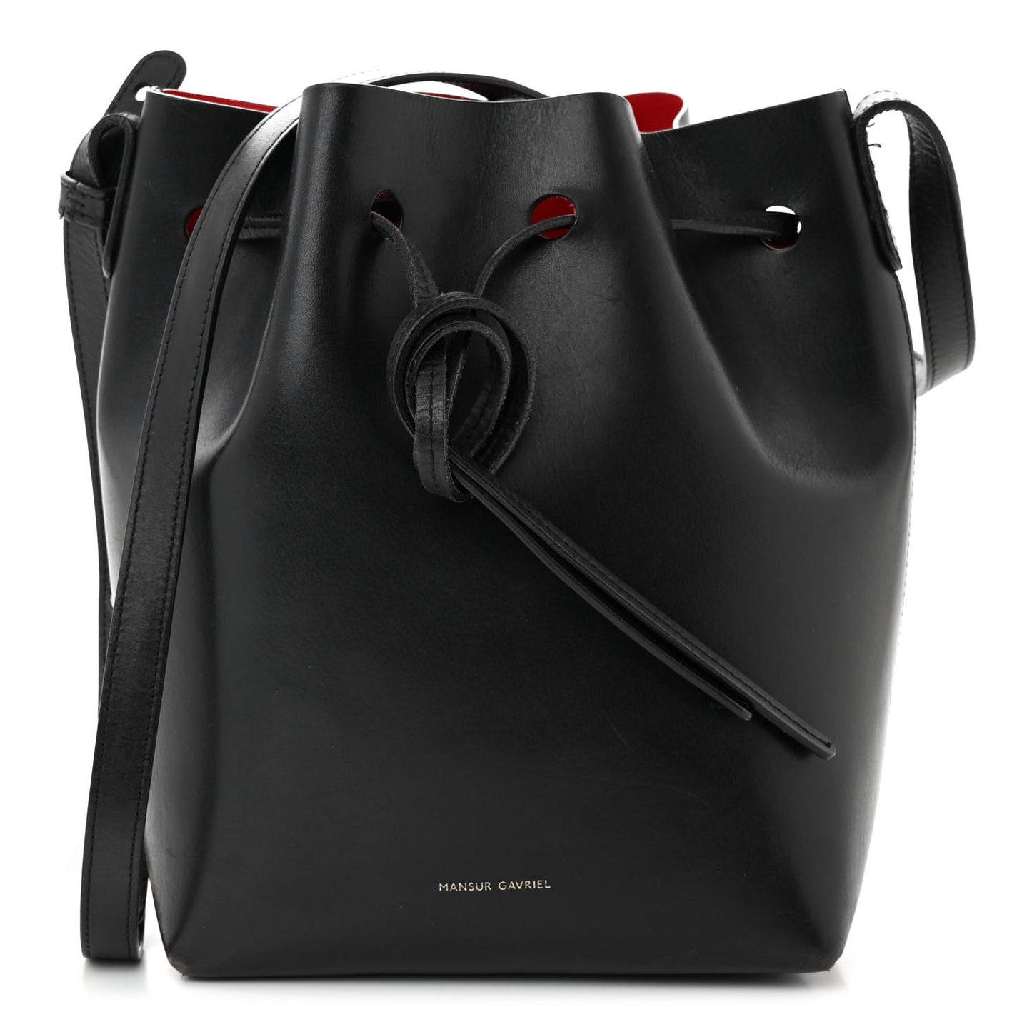 Calfskin Mini Bucket Bag Black Flamma