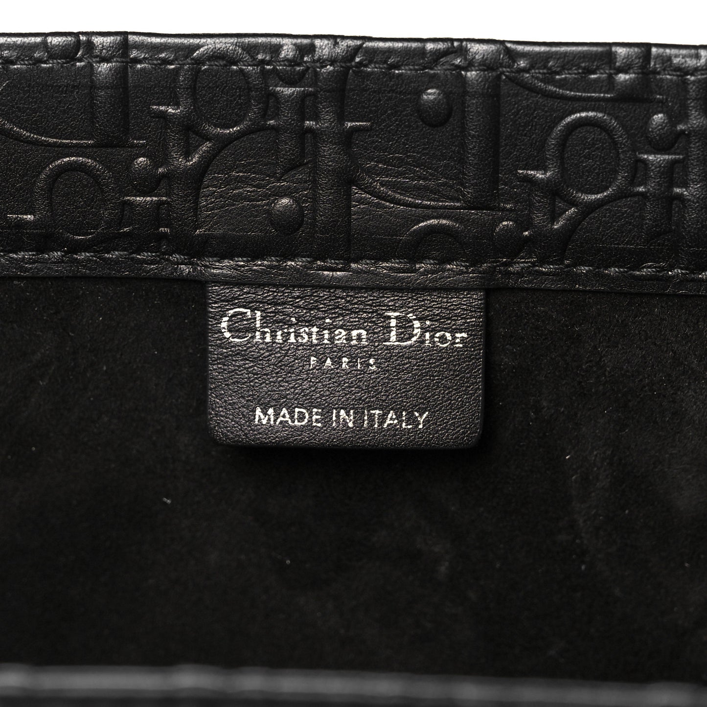 Oblique Calfskin Embossed Large Book Tote Black
