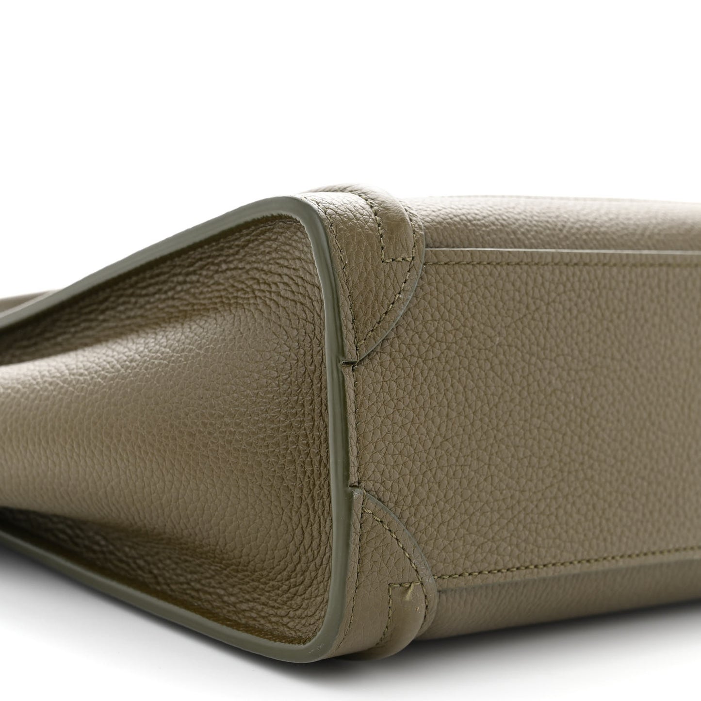 Drummed Calfskin Nano Luggage Dark Olive