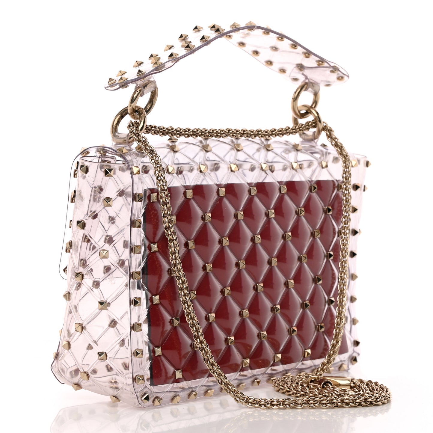 PVC Medium Rockstud Spike Shoulder Bag