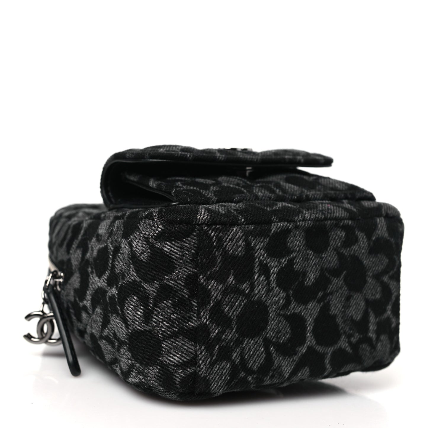 Denim Quilted Flower CC Mini Classic Backpack Black