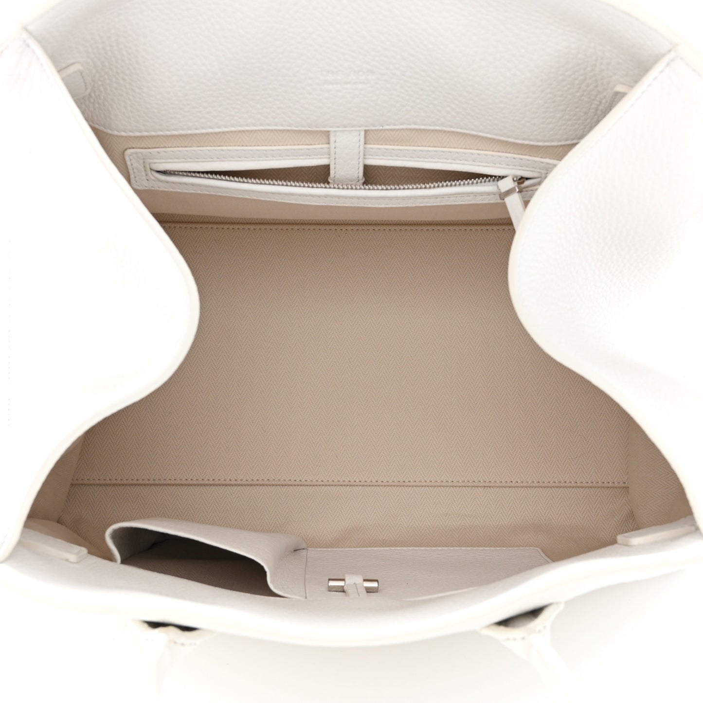 Matte Grained Calfskin Soft Margaux 15 White
