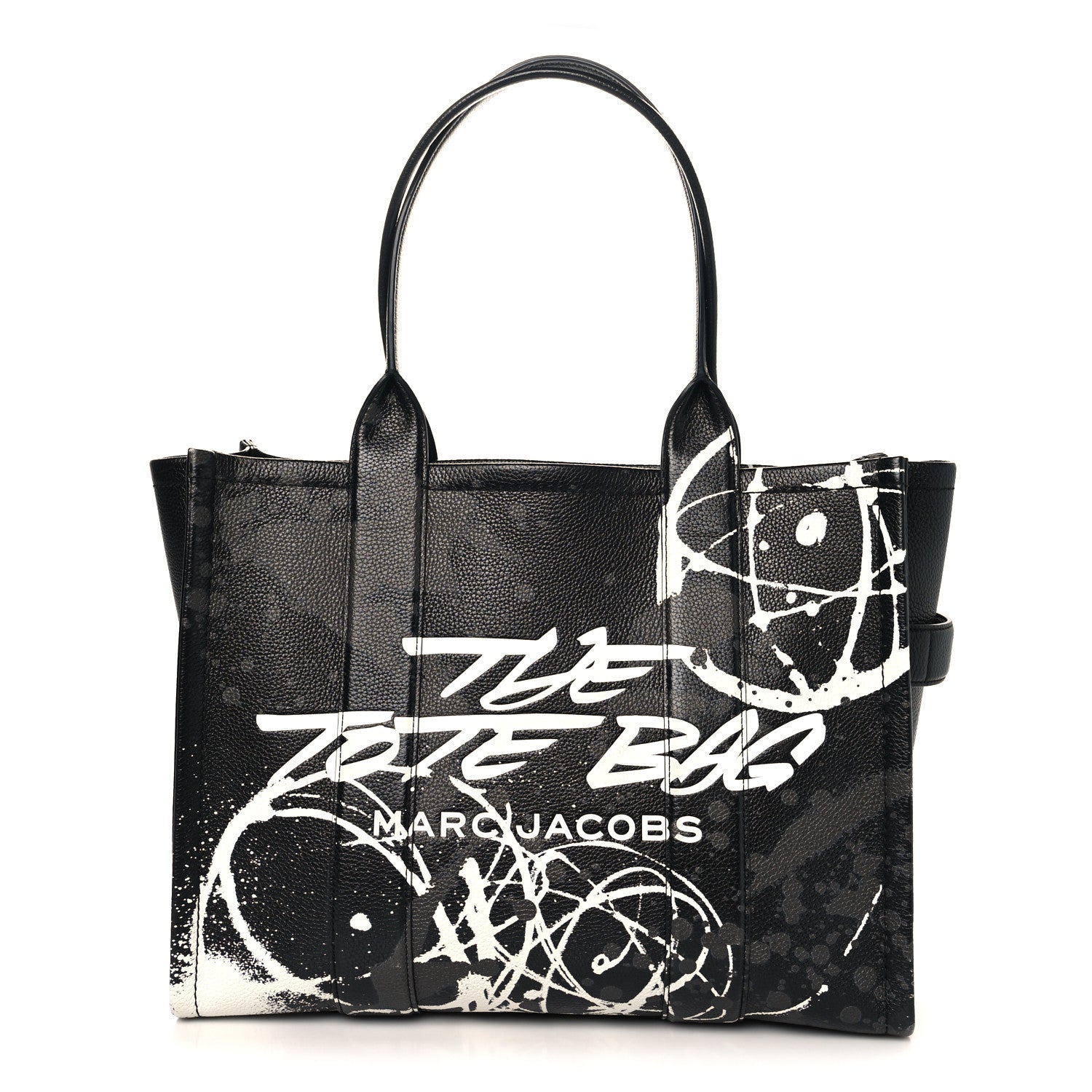 Marc Jacobs X FUTURA Grained Calfskin Large The Tote Bag Black