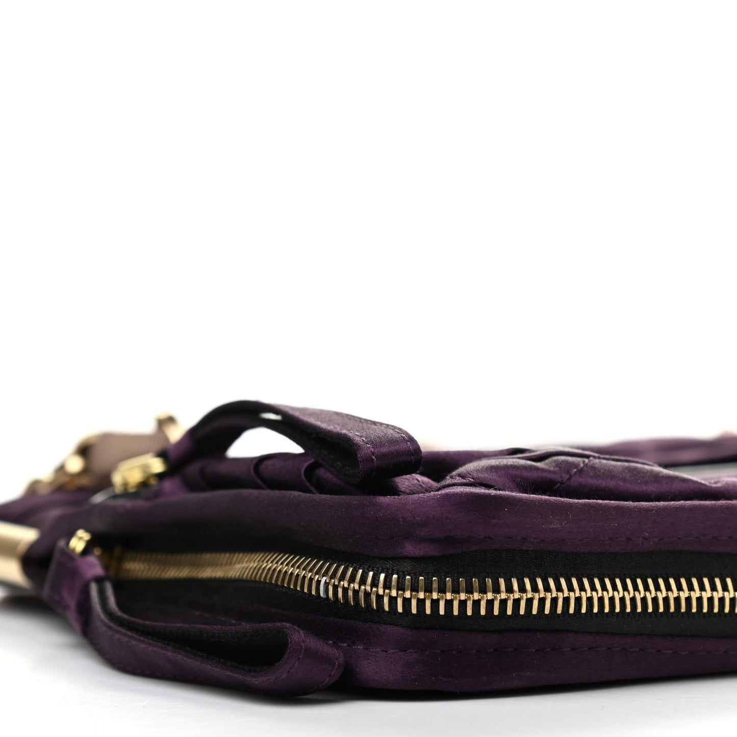 Satin Amalia Medium Shoulder Bag Violet