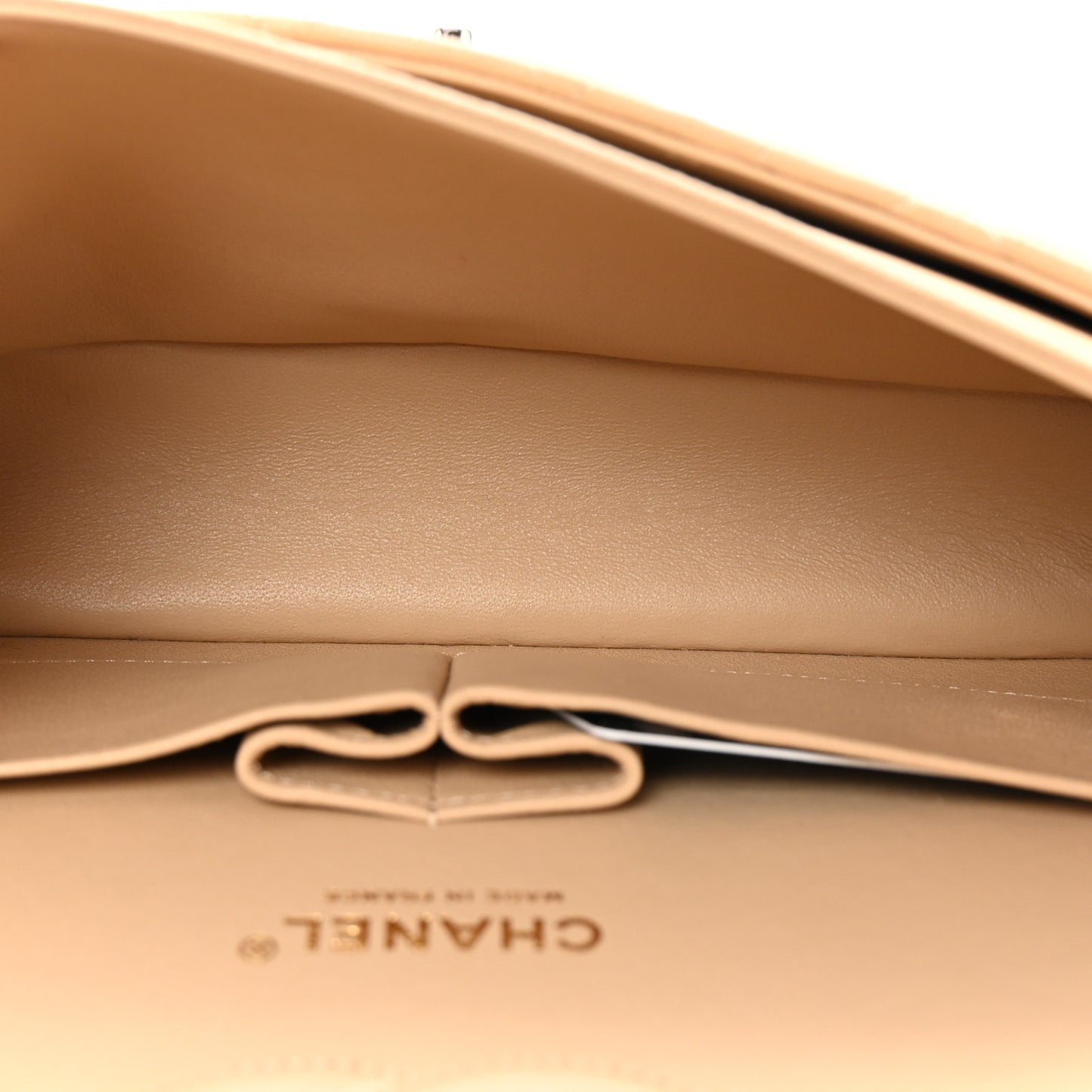 Caviar Quilted Medium Double Flap Beige