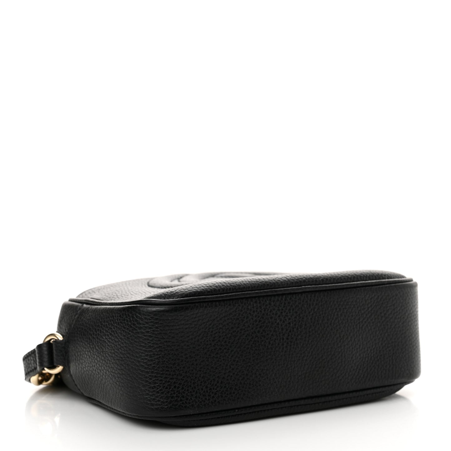 Pebbled Calfskin Small Soho Disco Bag Black