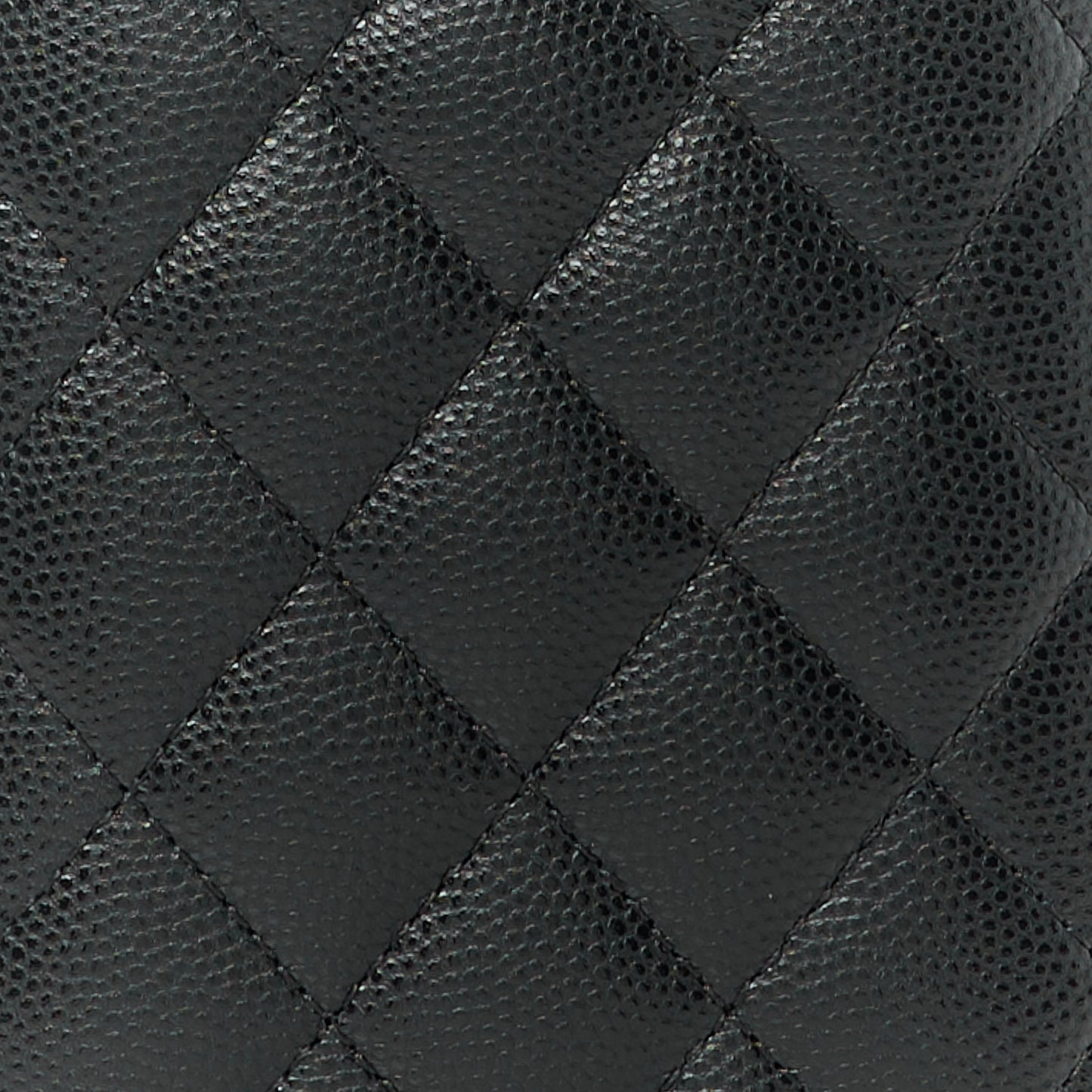 Caviar Quilted Phone Holder With Chain Black
