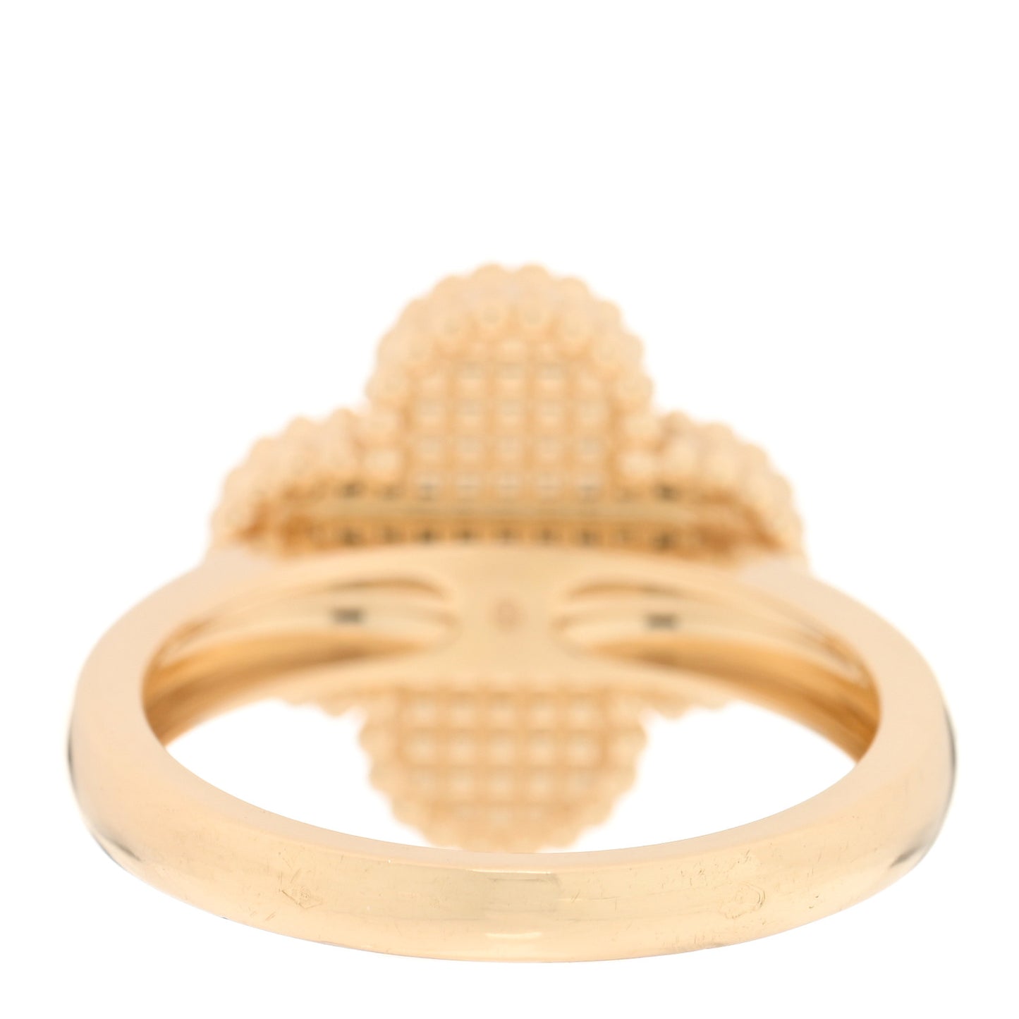 18K Yellow Gold Guilloche Vintage Alhambra Ring 54 7